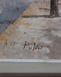 Mid-20th Century French “Montmartre, Place du Tertre” Oil on Canvas, Sacré-Cœur