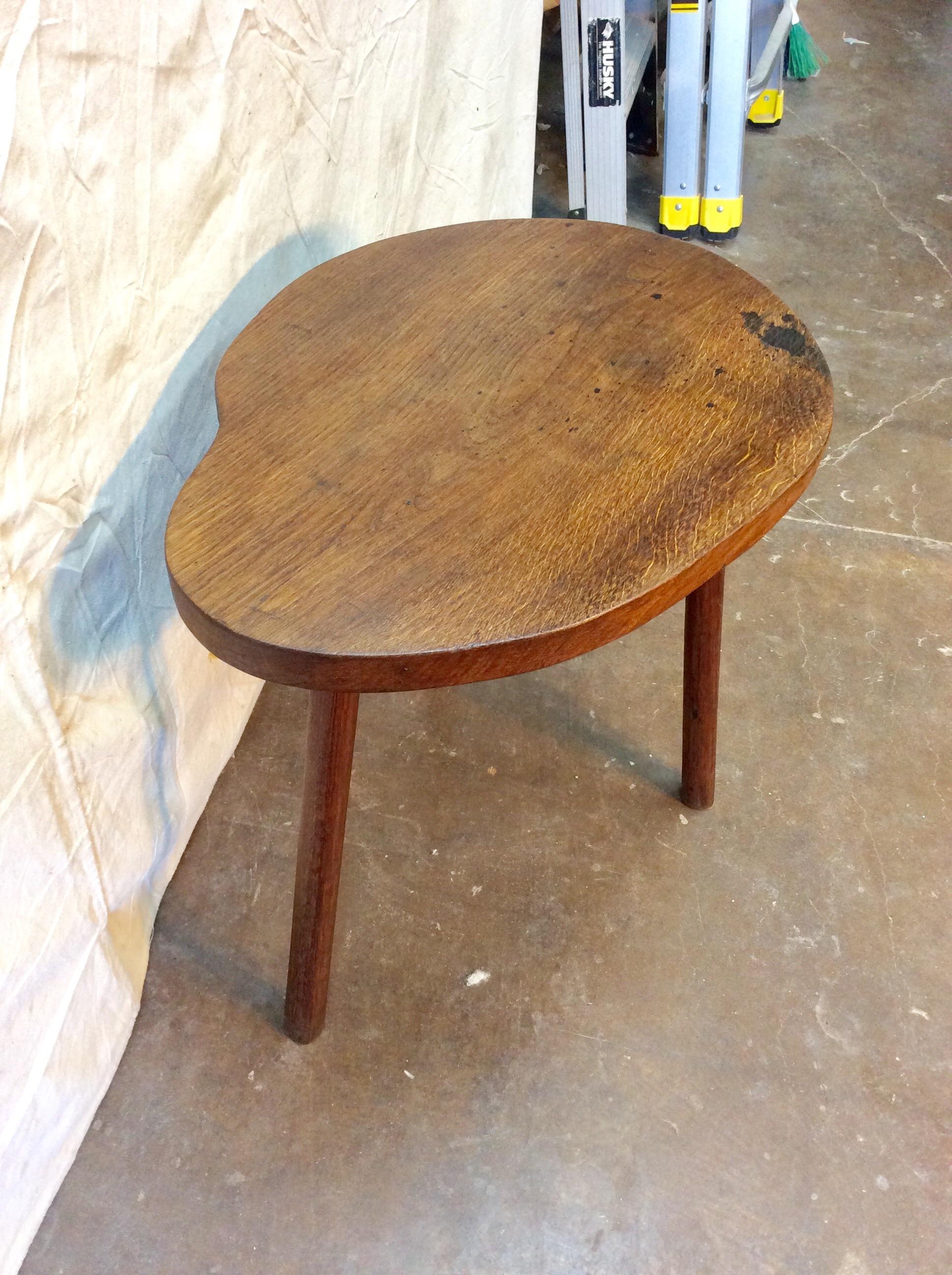 Mid-20th Century French Oak Biomorphic Side Table 6