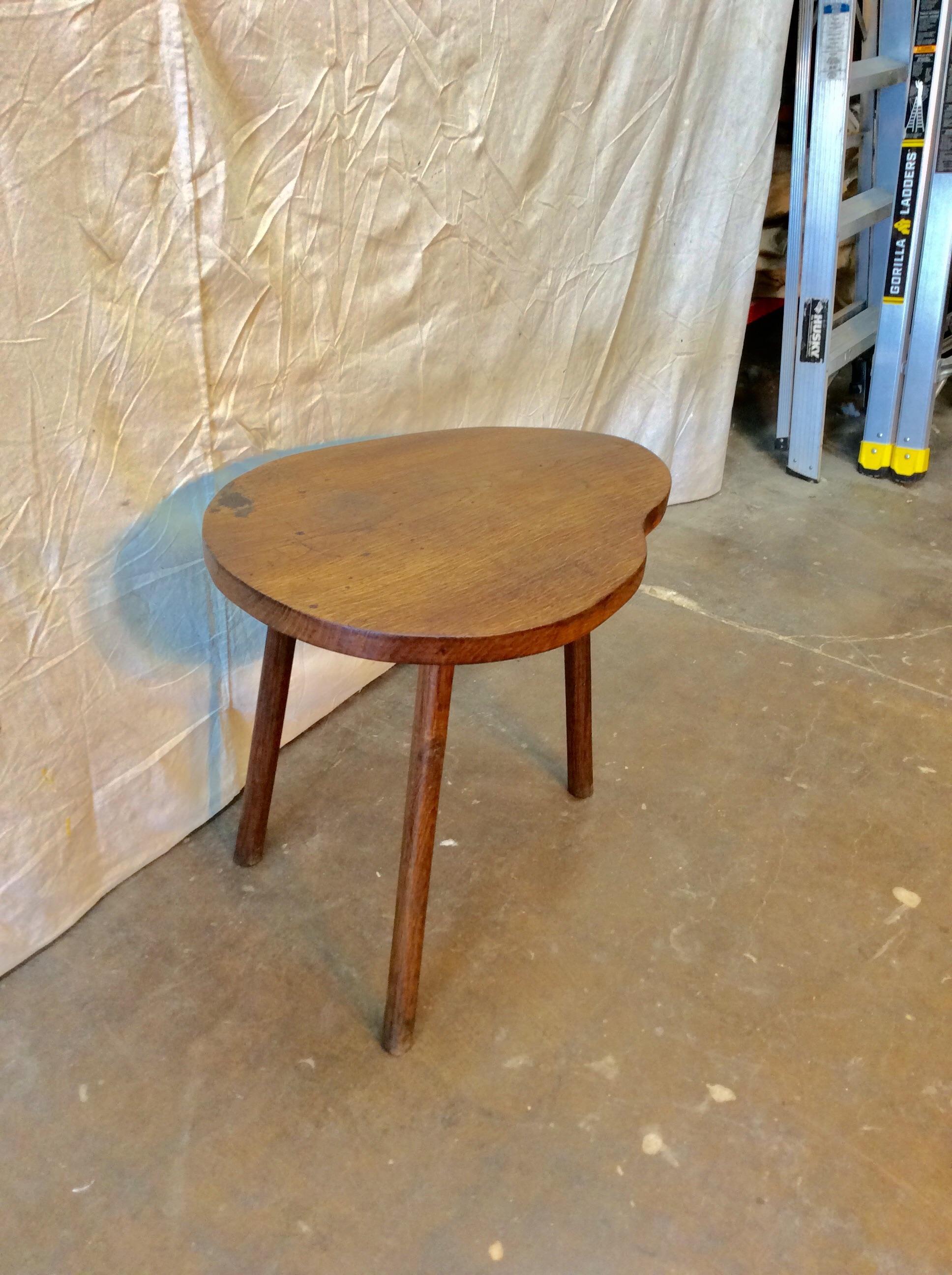 Mid-20th Century French Oak Biomorphic Side Table 7