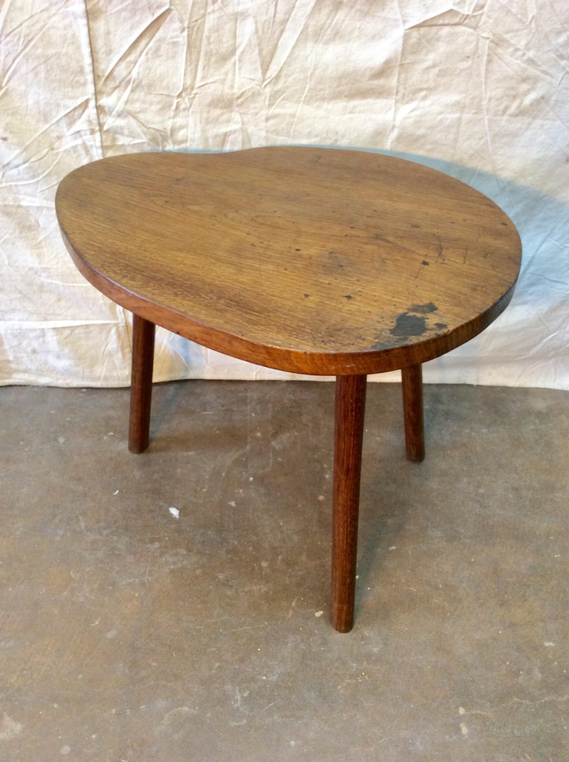 Mid-20th Century French Oak Biomorphic Side Table 5