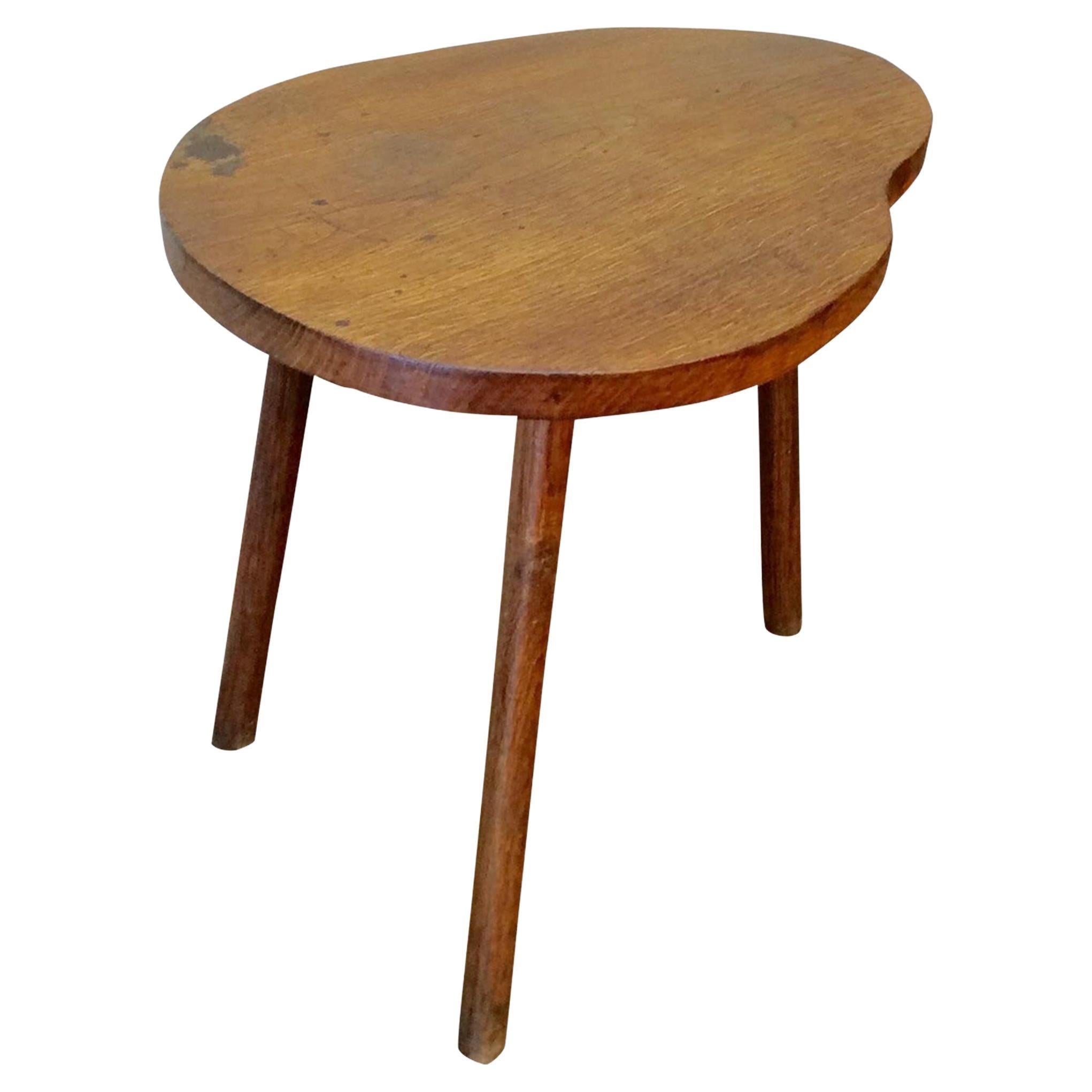 Mid-20th Century French Oak Biomorphic Side Table