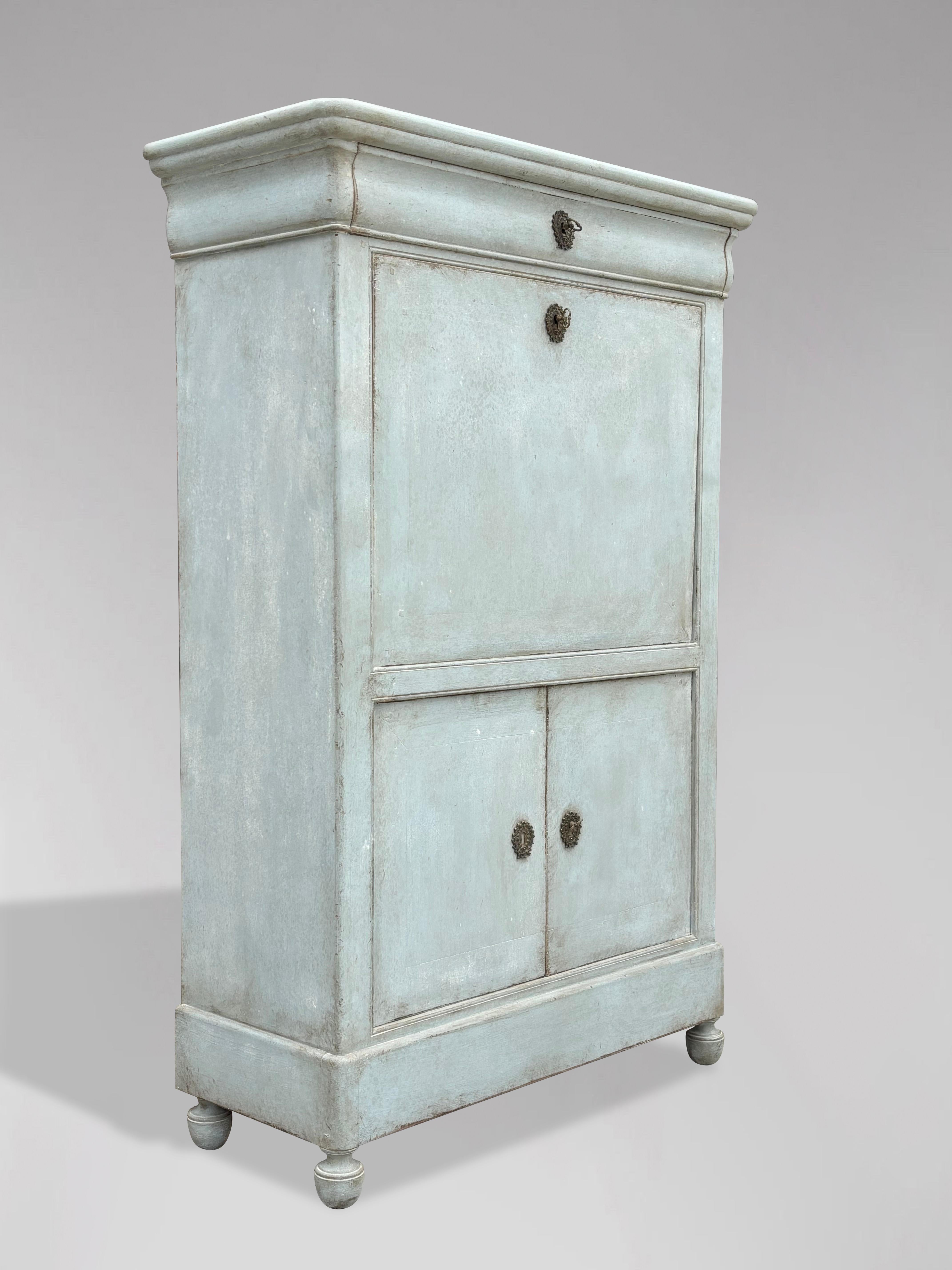 Hand-Painted Mid 20th Century French Painted Escritoire Bureau