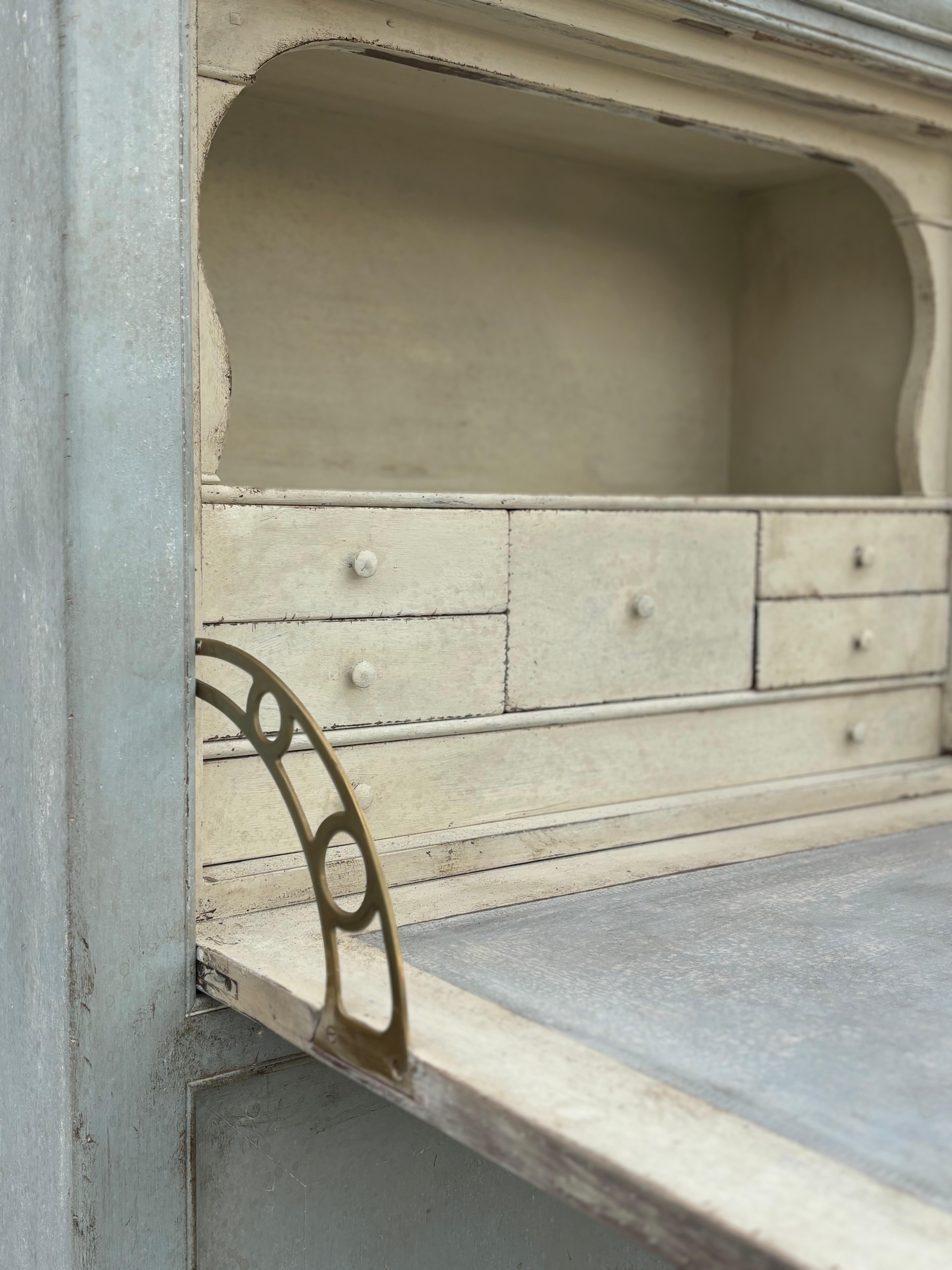 Walnut Mid 20th Century French Painted Escritoire Bureau