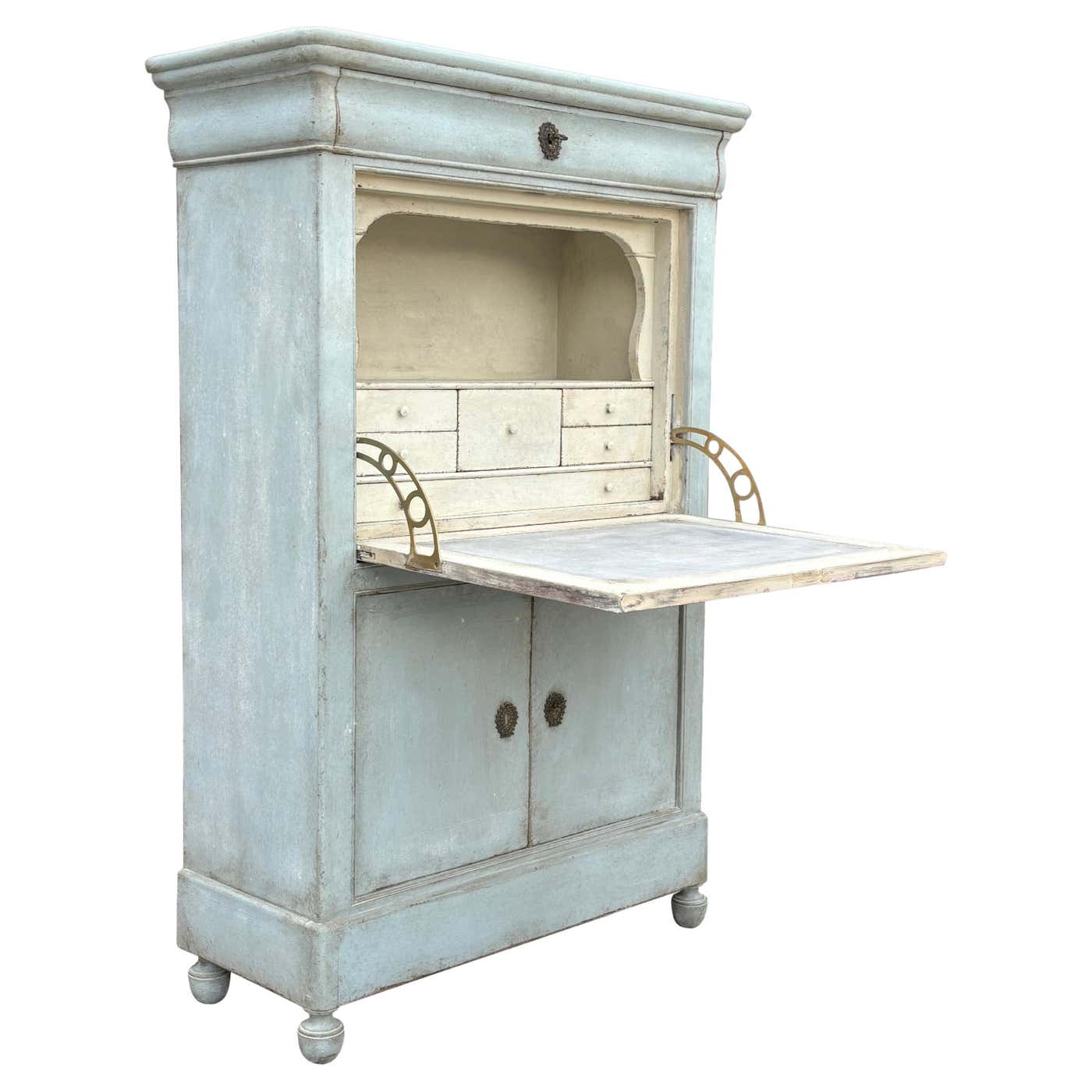Mid 20th Century French Painted Escritoire Bureau For Sale at 1stDibs