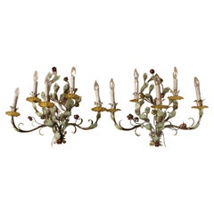 Mid-20th Century, French, Pair of 5-Light Sconces