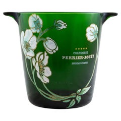 Mid-20th Century French Perrier Jouet Glass Champagne Bucket with Enamel