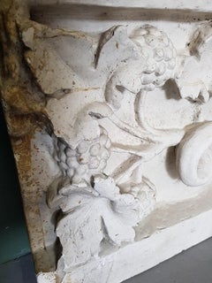 Mid-20th Century French Plaster Chateau Ornament with Grape Vine