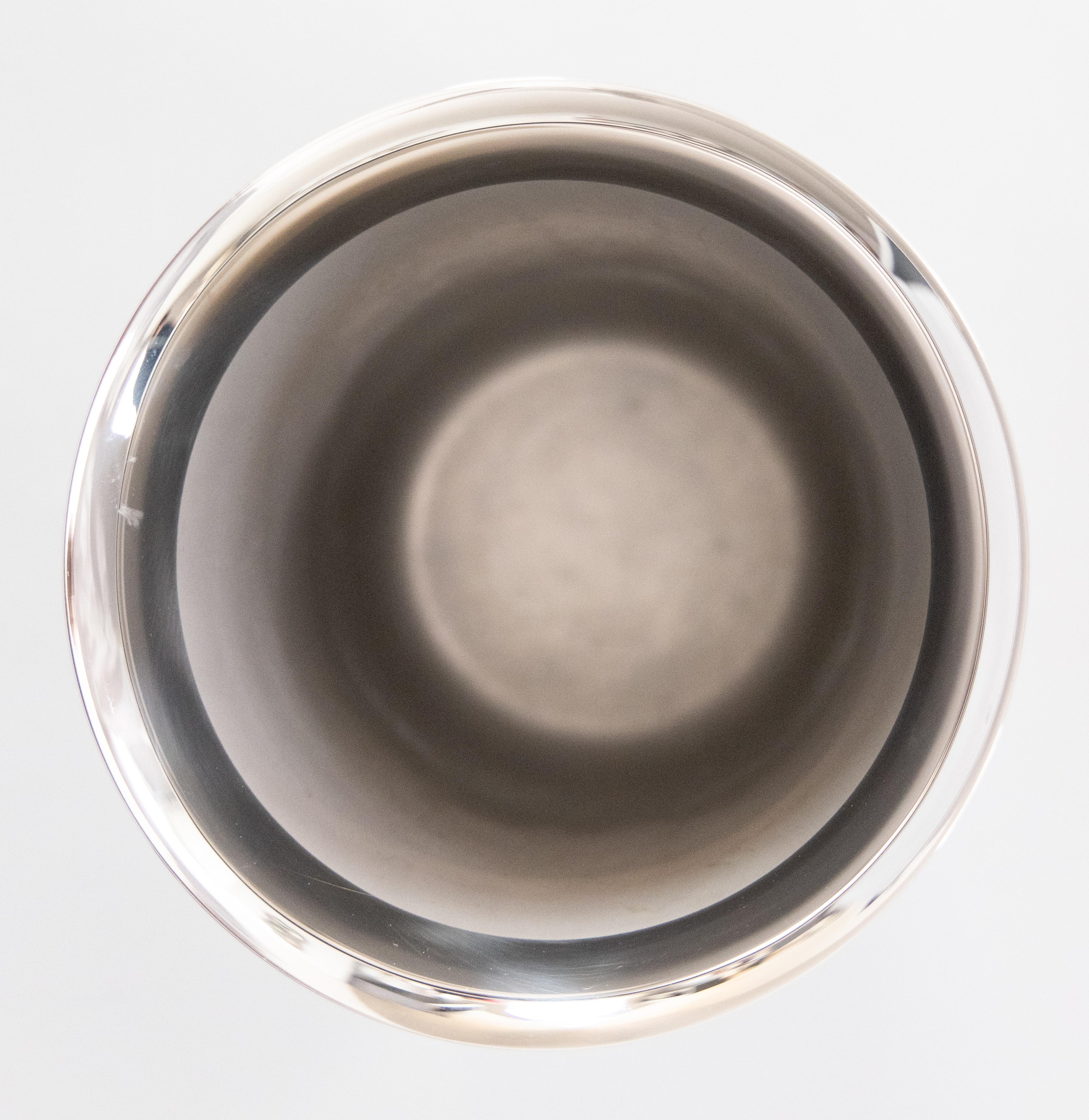 Mid 20th Century French Polished Chrome Champagne Bucket Wine Cooler For Sale 3