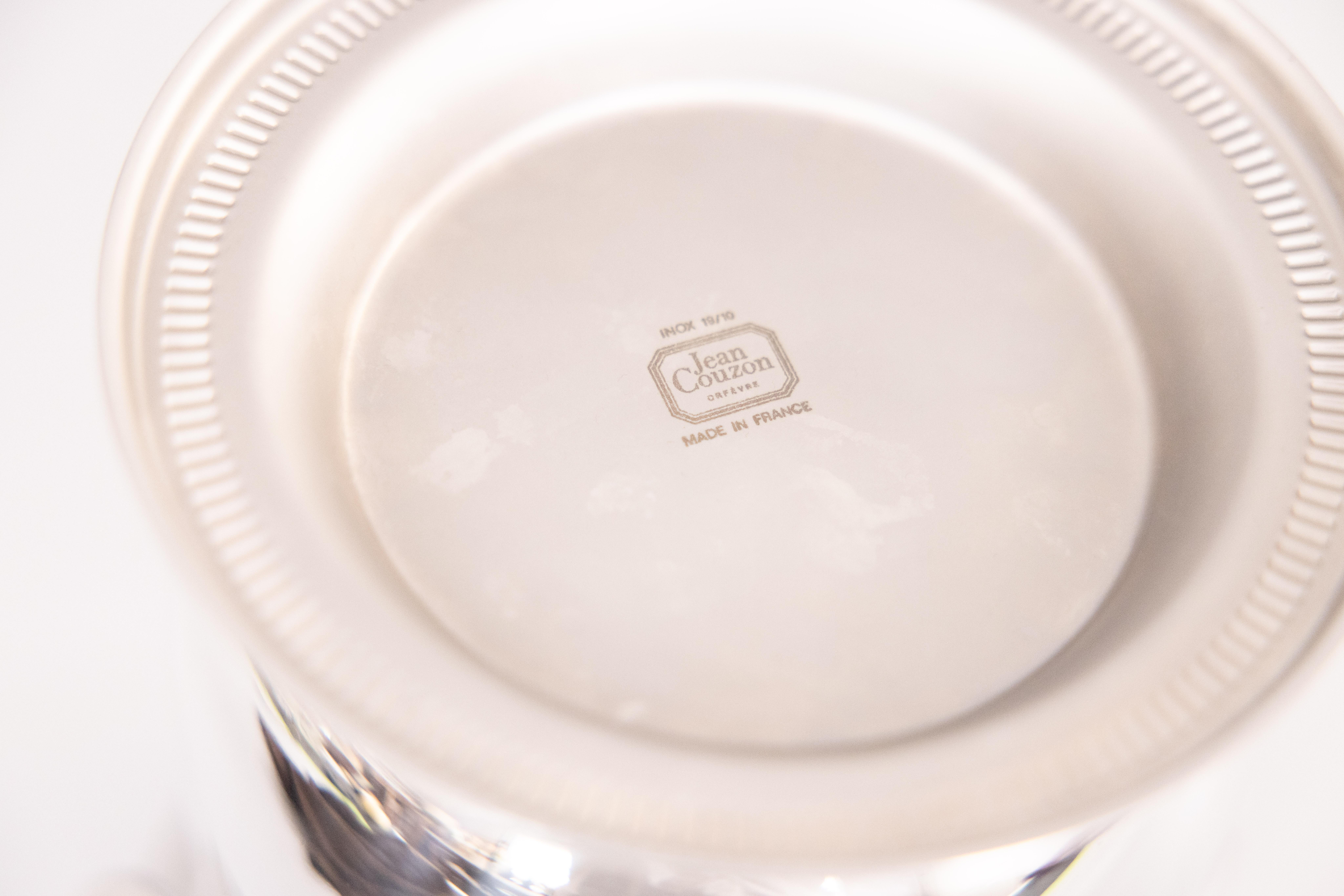 Mid 20th Century French Polished Chrome Champagne Bucket Wine Cooler For Sale 4