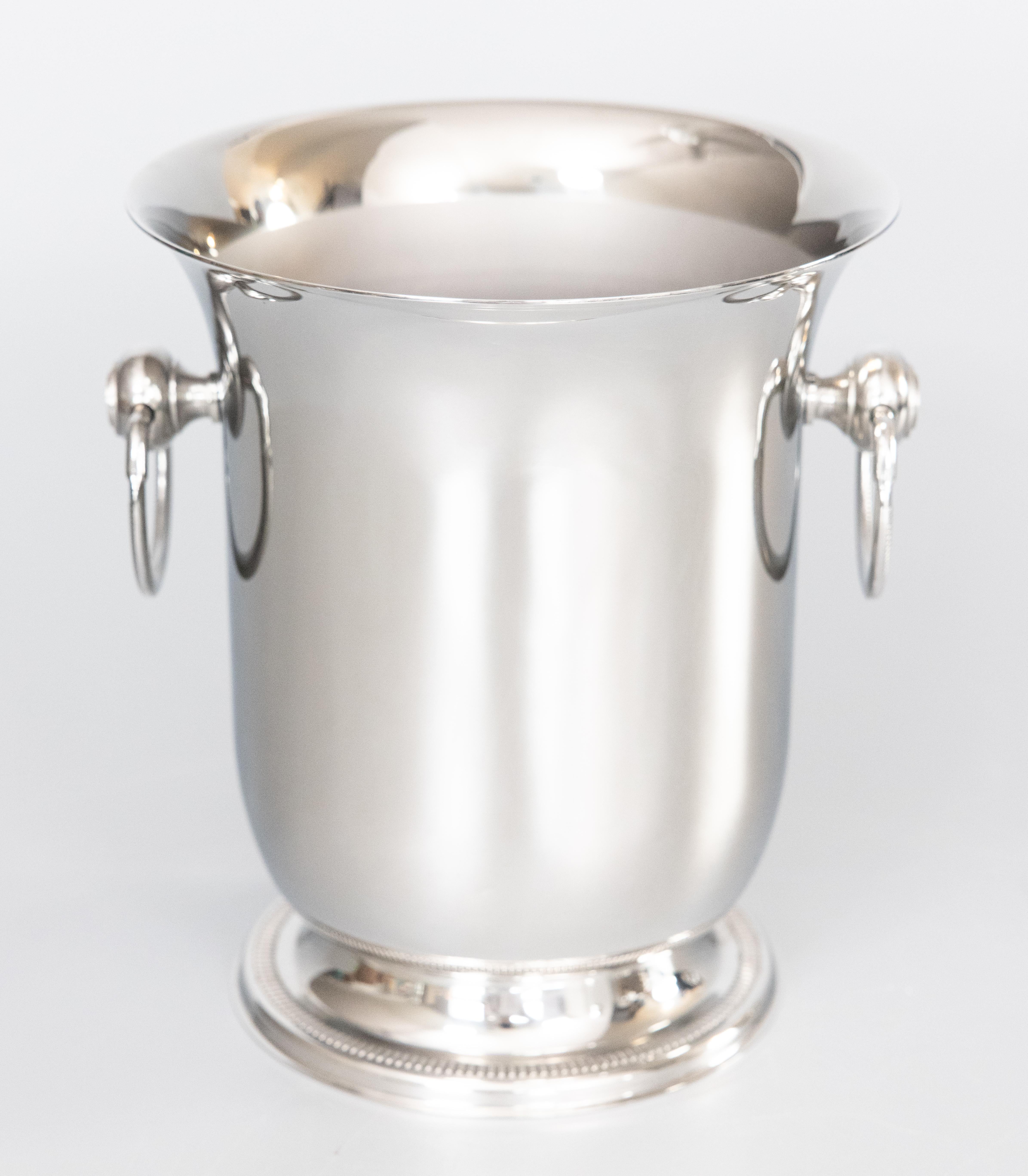 Mid 20th Century French Polished Chrome Champagne Bucket Wine Cooler For Sale 5