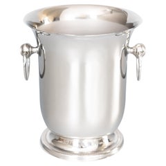 Vintage Mid 20th Century French Polished Chrome Champagne Bucket Wine Cooler