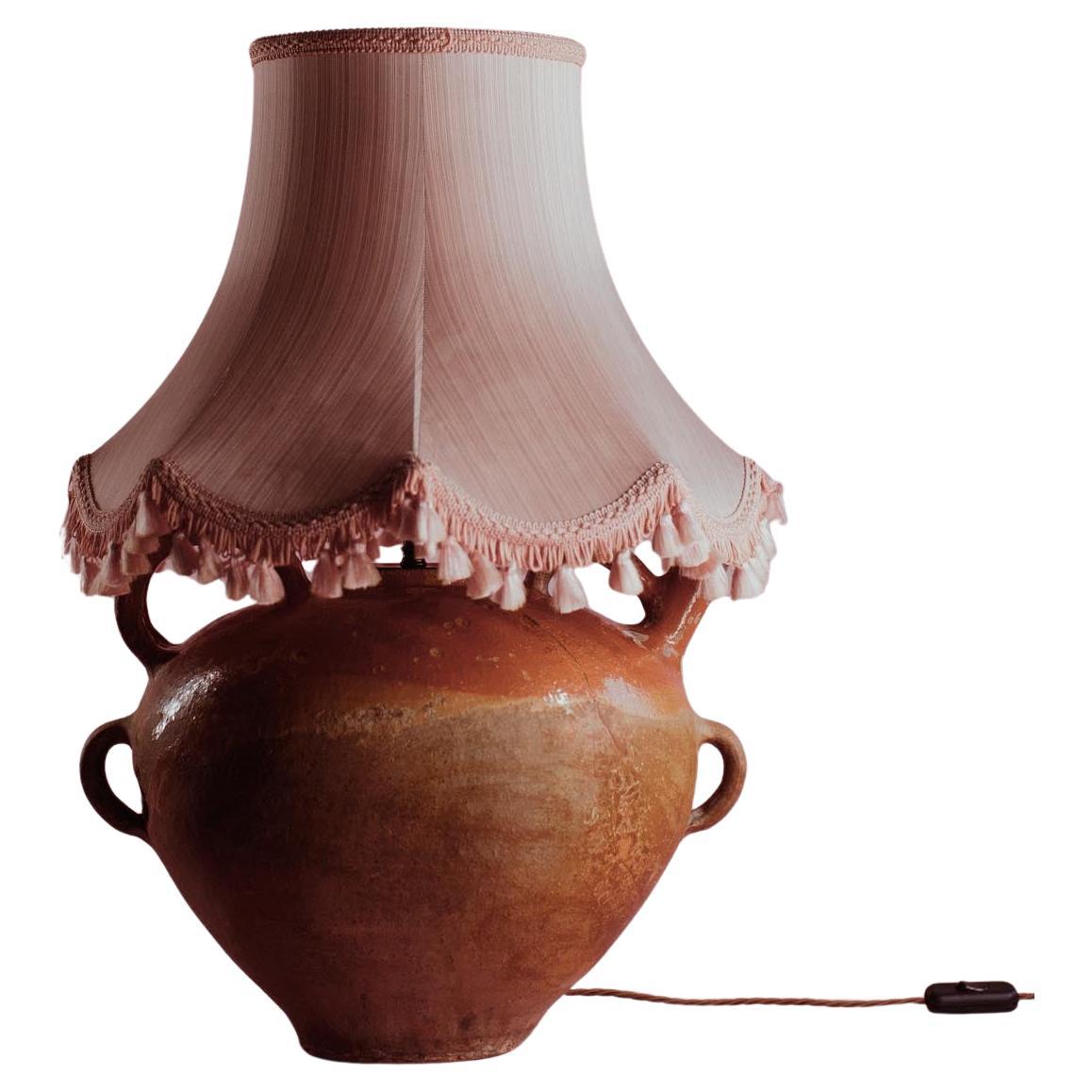 Mid-20th Century French Provence Glazed Terracotta Table Lamp