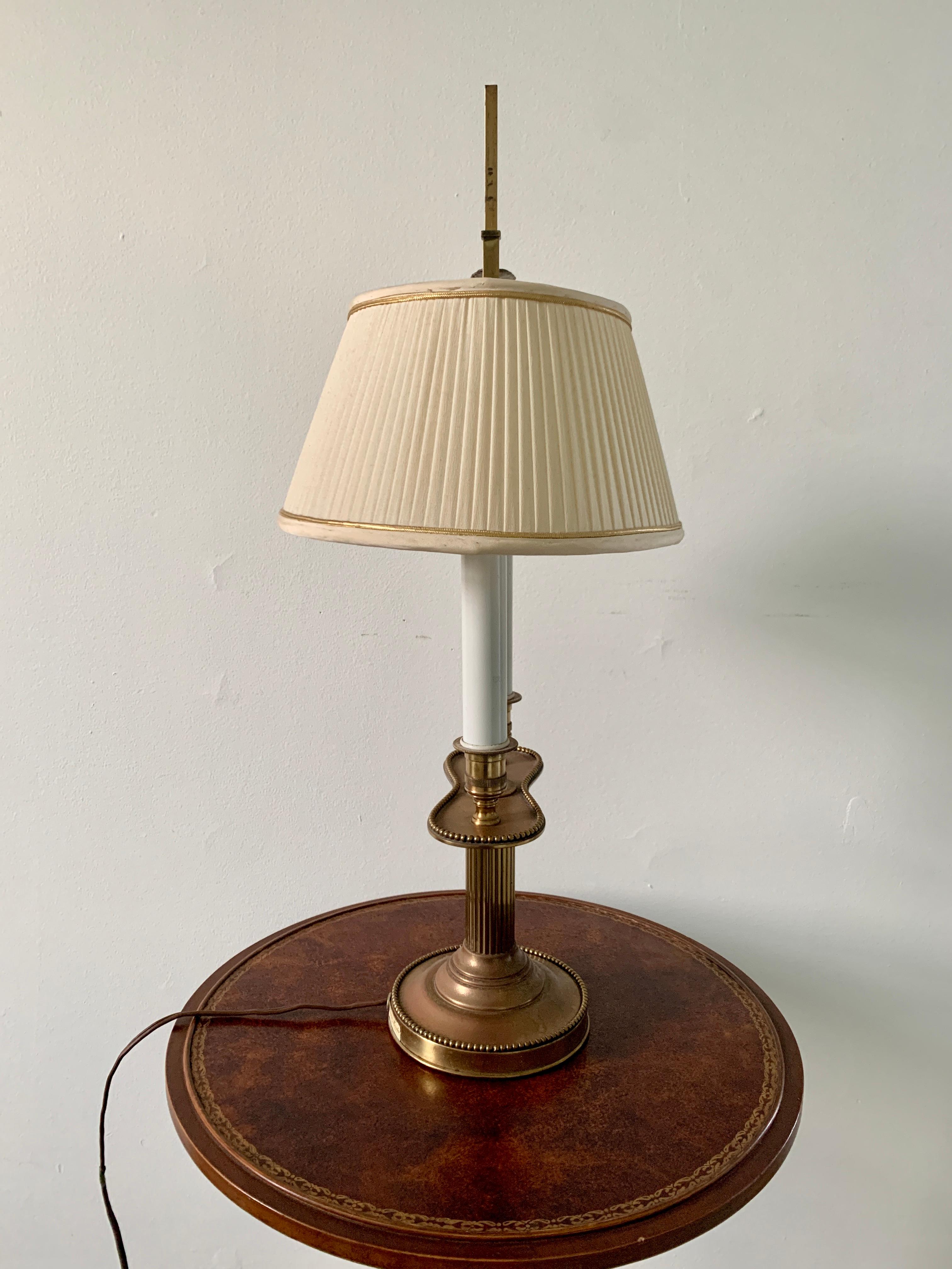 Mid-20th Century French Provincial Solid Brass Bouillotte Lamp by Warren Kessler For Sale 5
