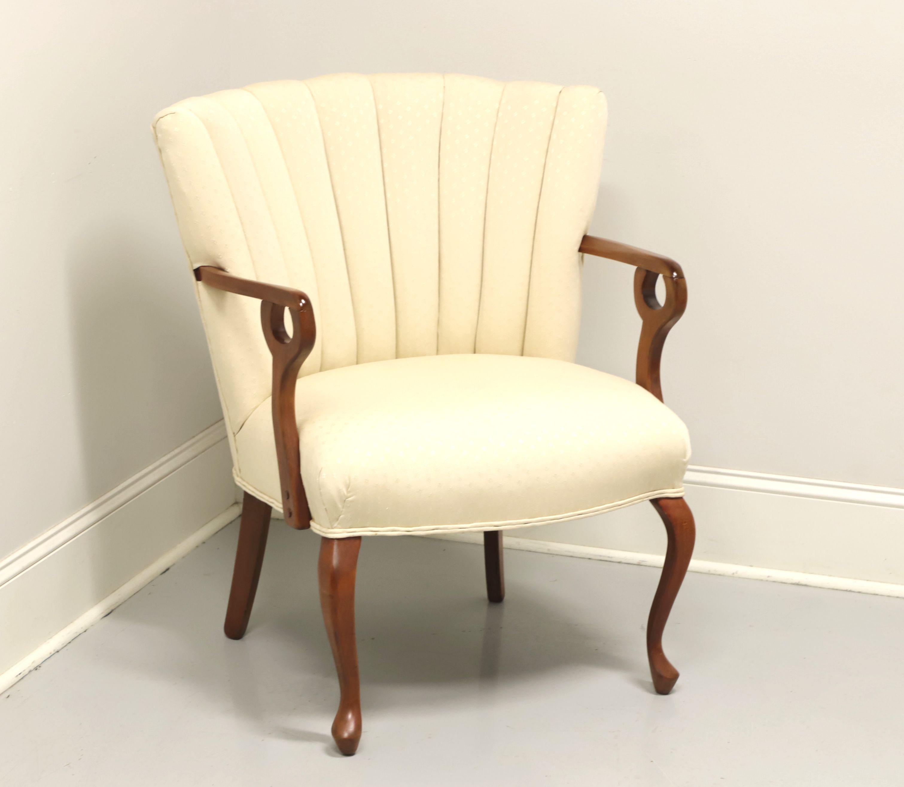 Mid 20th Century French Provincial Style Channel Back Accent Armchair For Sale 3