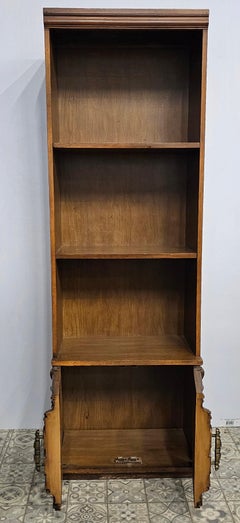 Mid 20th Century French Provincial Style Walnut Narrow Bookcase