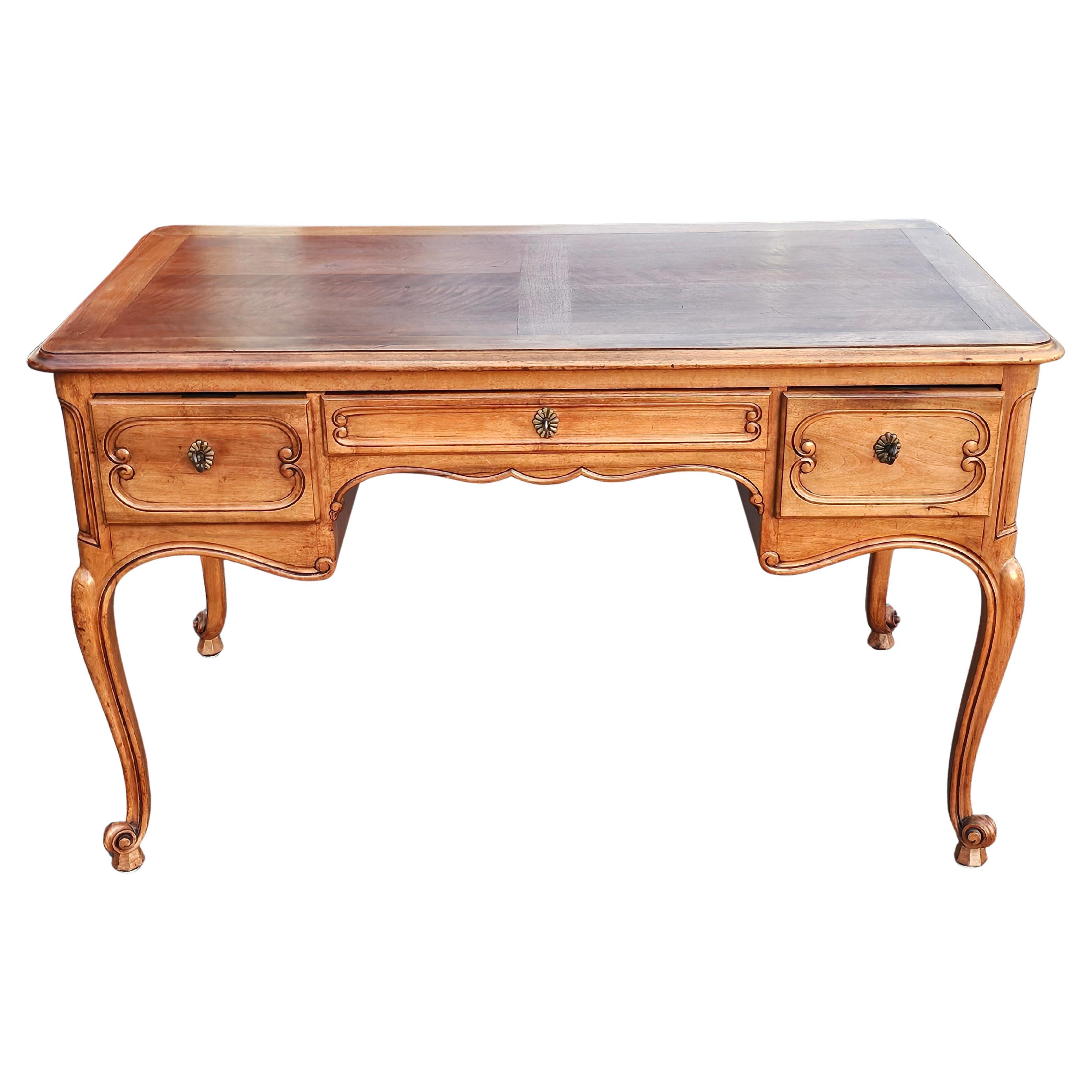 Mid 20th Century French Provincial Style Walnut Writing Desk