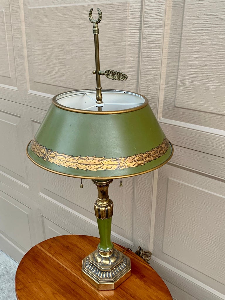 Louis Vuitton Hand Painted Tole Lamp and Shade