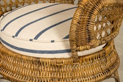 Conjunto de seis sillones de ratán de la Riviera francesa de mediados del siglo XX, Provenza
