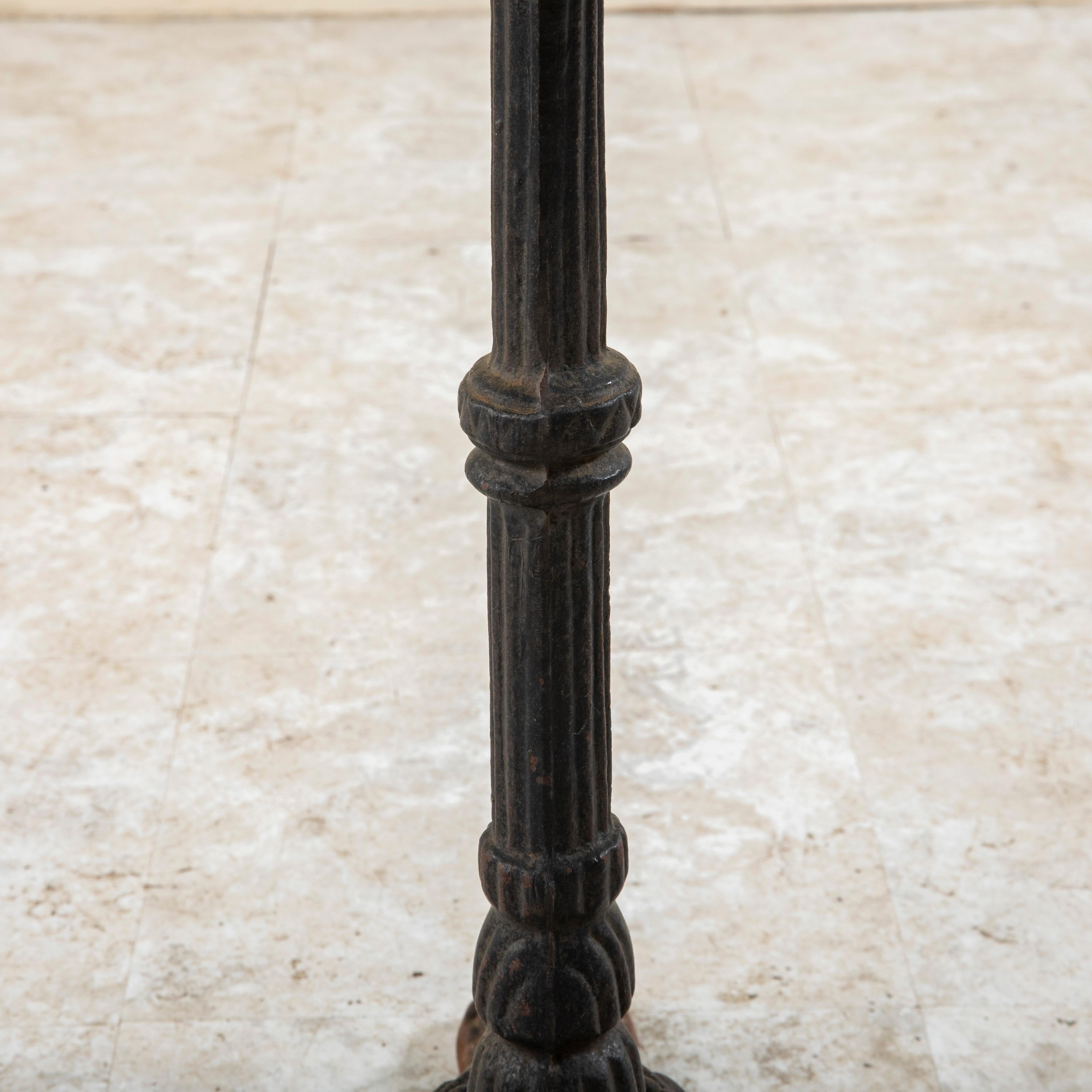 Mid-20th Century French Round Iron and Marble Bistro Table, Cafe Table 6
