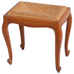 Mid-20th Century French Rush Seat Stool