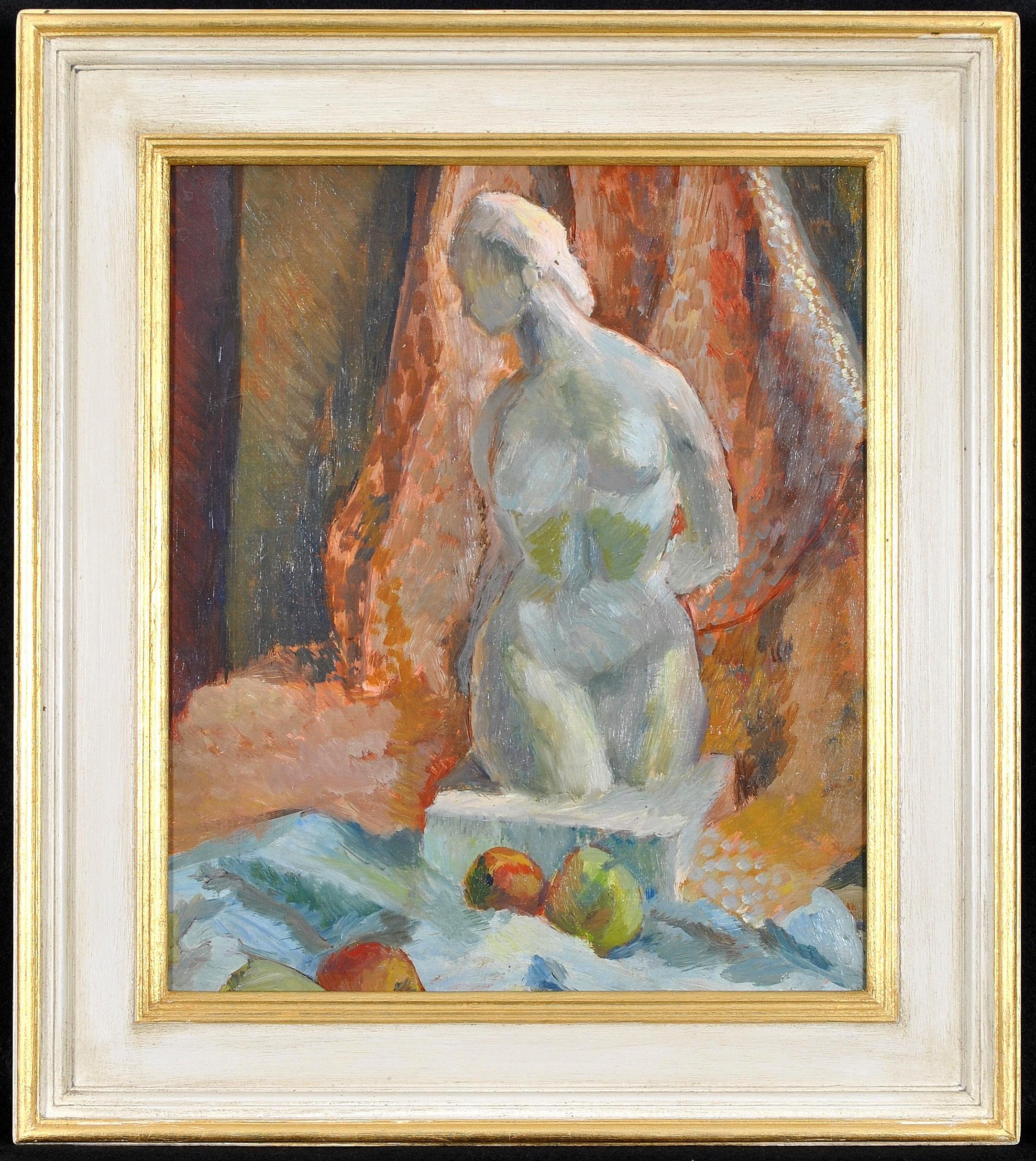 Mid 20th Century French School Still-Life Painting - Bust of a Lady - Mid 20th Century French Impressionist Still Life Painting