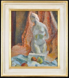 Buste d'une dame - Nature morte impressionniste française du milieu du 20e siècle