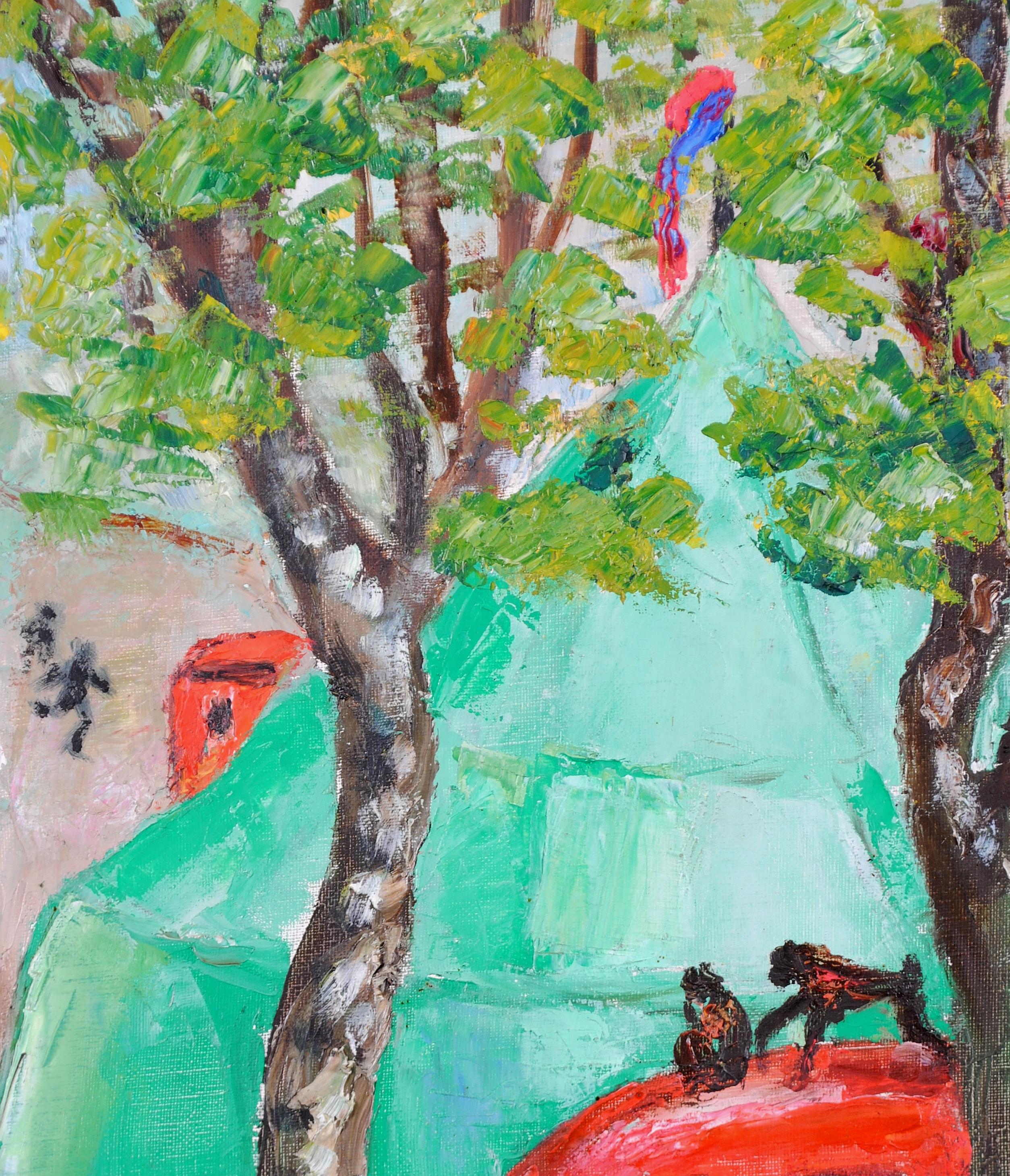 Circus - Französisches modernistisches Ölgemälde auf Leinwand, Figuratives Gemälde, Mitte des 20. Jahrhunderts im Angebot 4