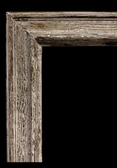French Rustic Weathered Wooden Picture Frame, Mid-20th Century