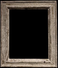 French Rustic Weathered Wooden Picture Frame, Mid-20th Century