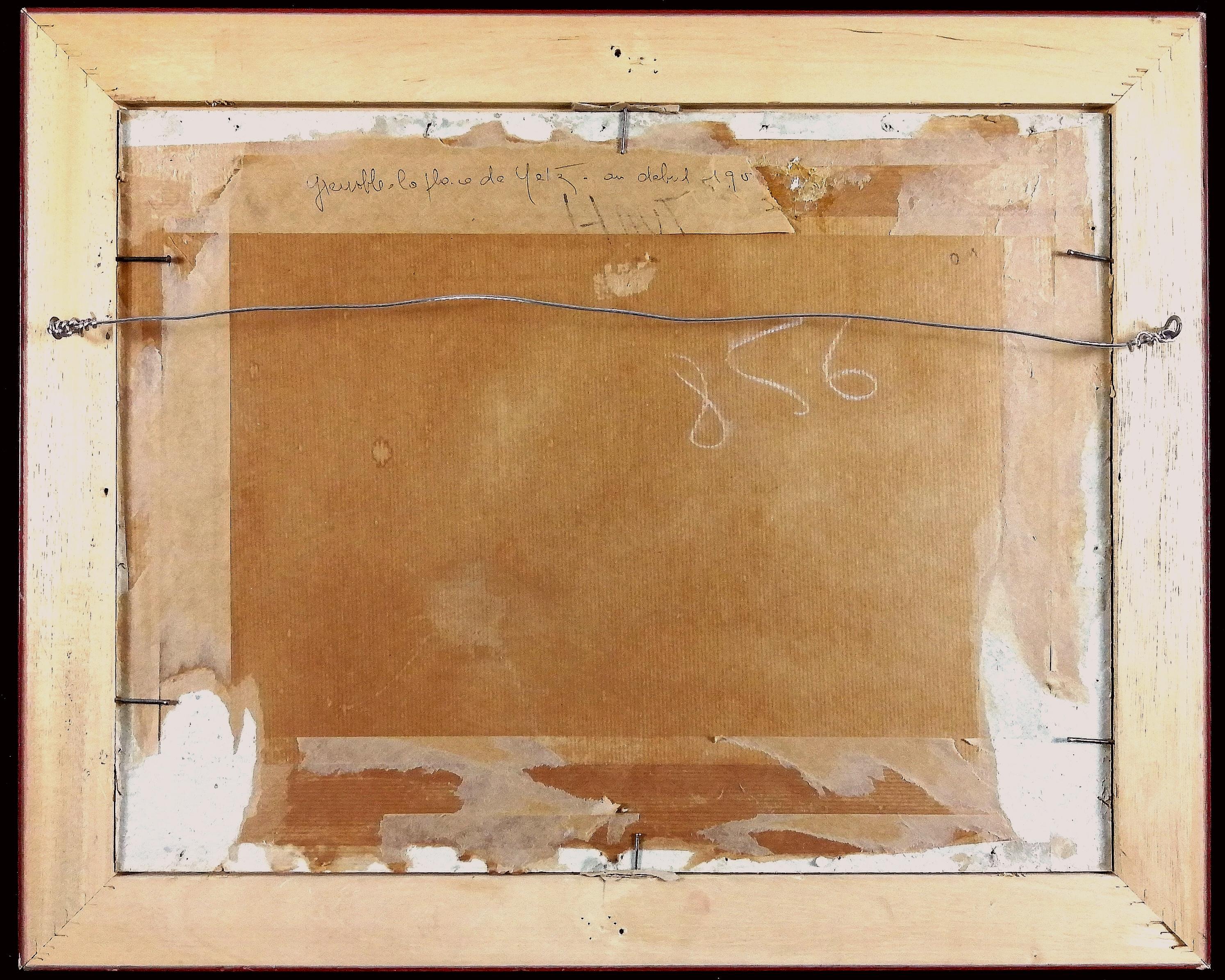 Grenoble, Place de Metz - Pittura olio su tavola francese della metà del XX secolo in vendita 4