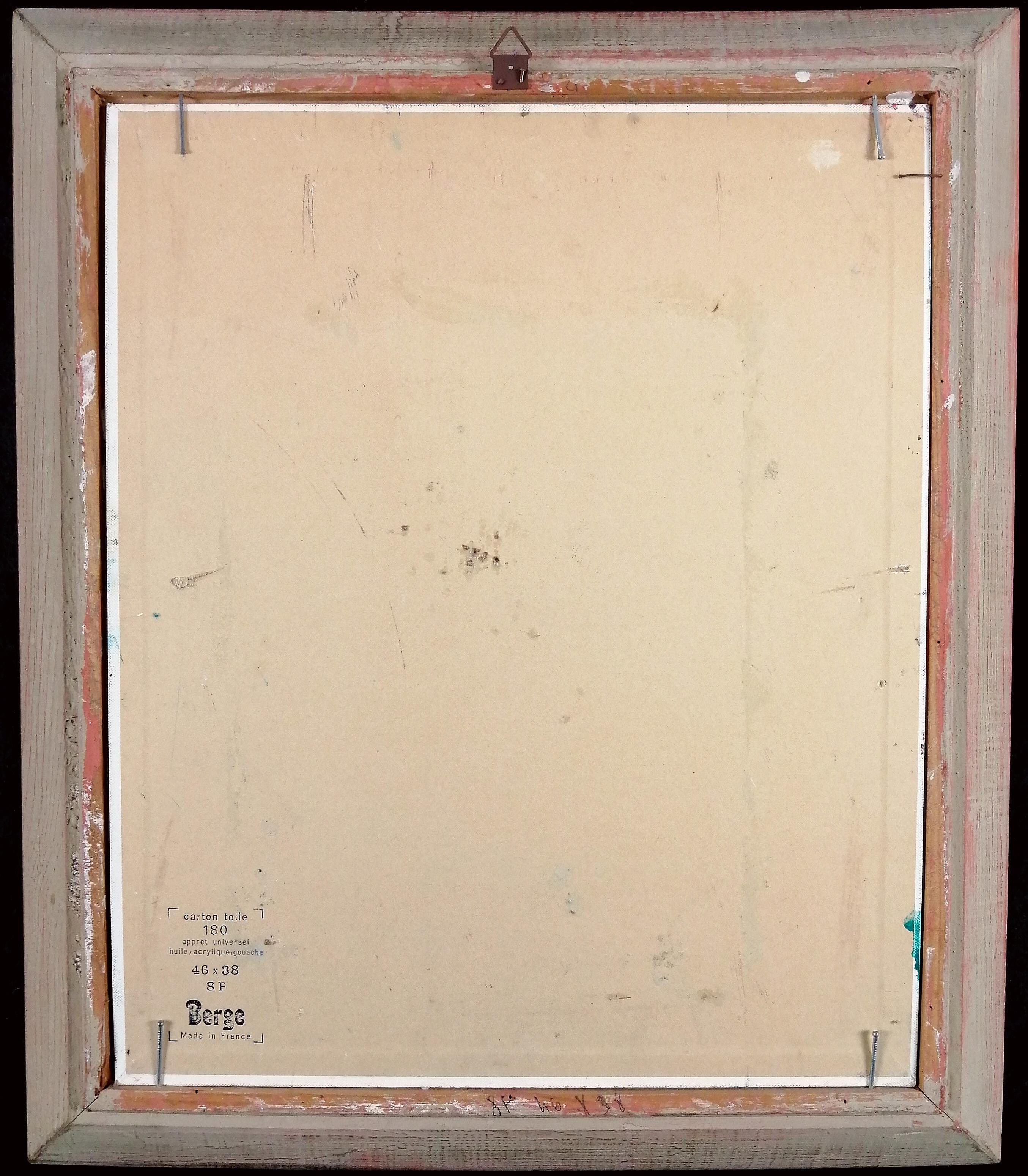 Cabeza de niño - Retrato al óleo modernista francés de mediados del siglo XX en venta 2