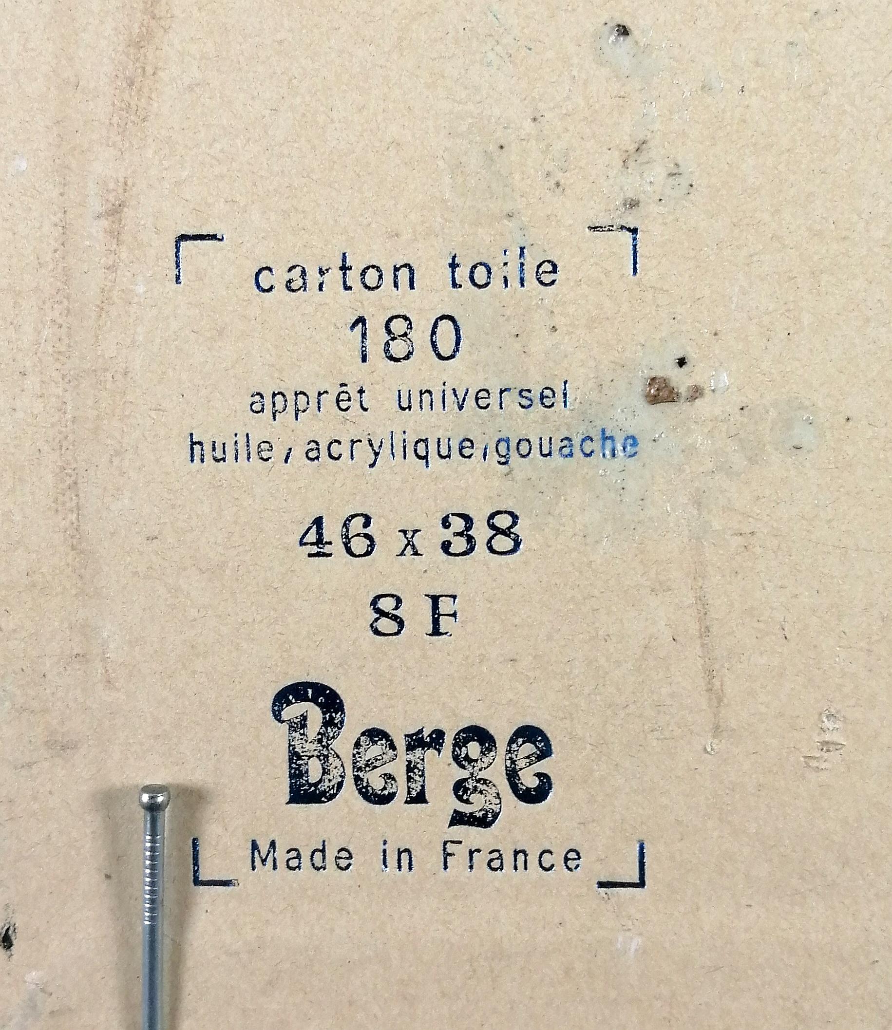 Cabeza de niño - Retrato al óleo modernista francés de mediados del siglo XX en venta 3