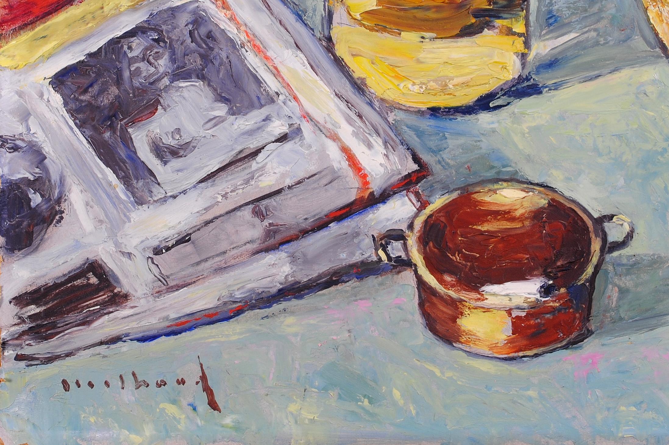 Le Pastis - Mid 20th Century French Impressionist Still Life Alcohol Painting For Sale 5