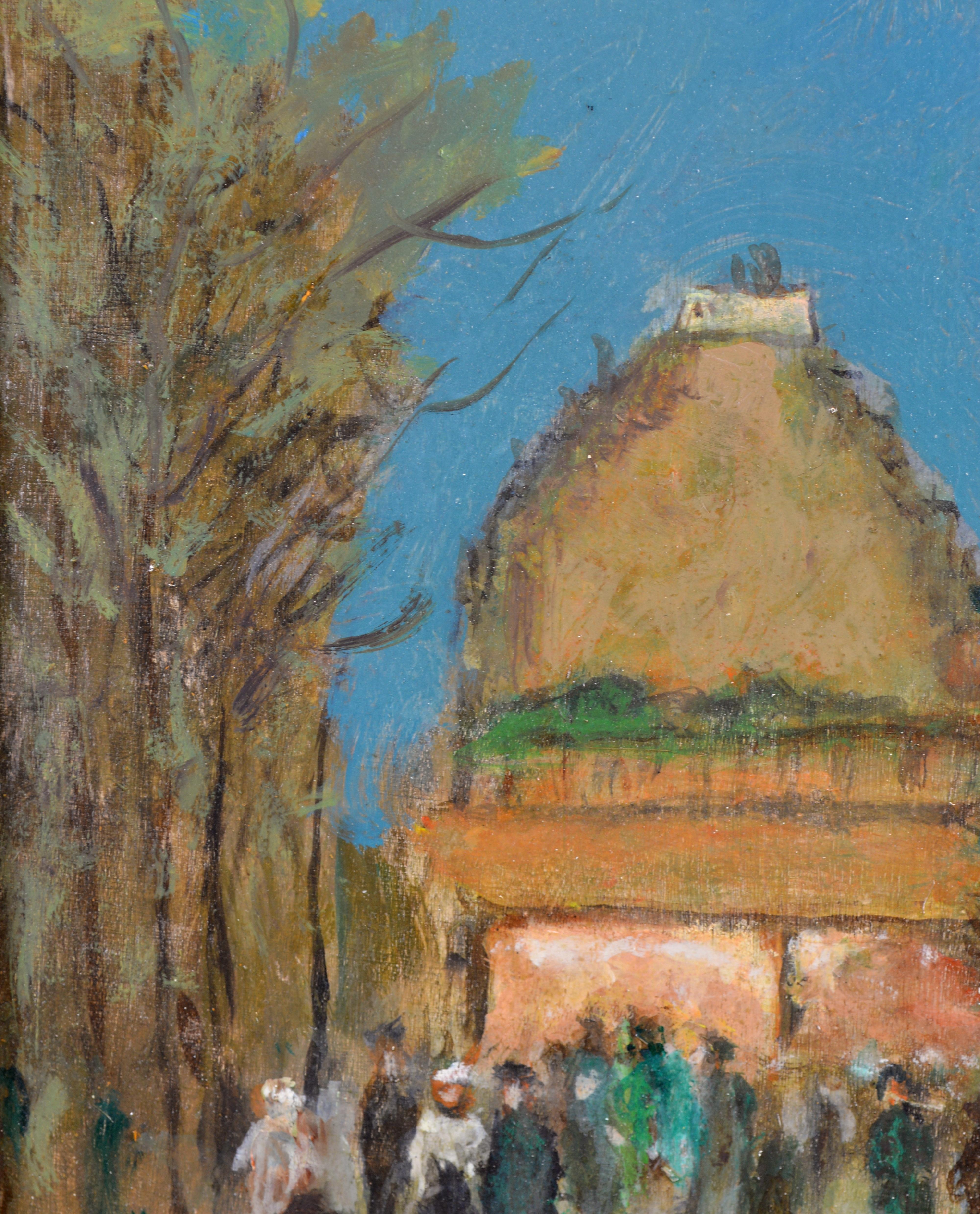 Parisian Evening - Mid 20th Century French Post Impressionist Paris Painting For Sale 1