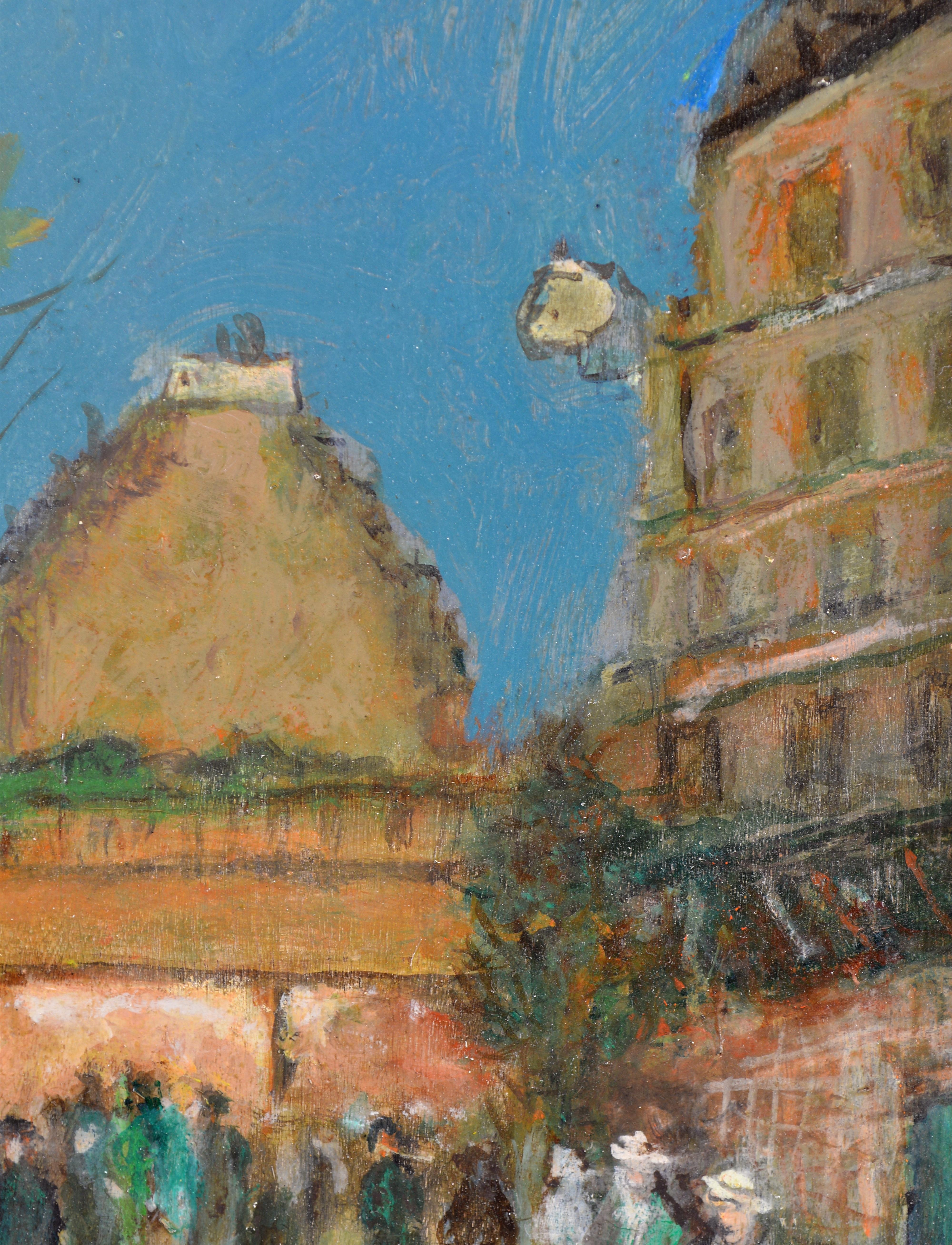 Parisian Evening - Mid 20th Century French Post Impressionist Paris Painting For Sale 2