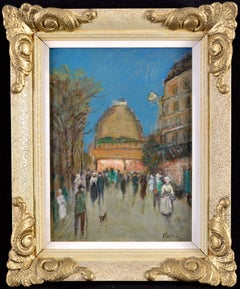 Atardecer parisino - Mediados del siglo XX Pintura francesa postimpresionista de París