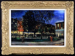 Place Pigalle - Mid 20th Century France Paris Street Modern French Oil Painting