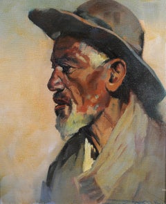 Portrait of a Black Man - Mid 20th Century French Oil on Canvas Painting