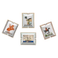 Mid-20th Century French Set of Four Equestrian Ash Trays by Hermès