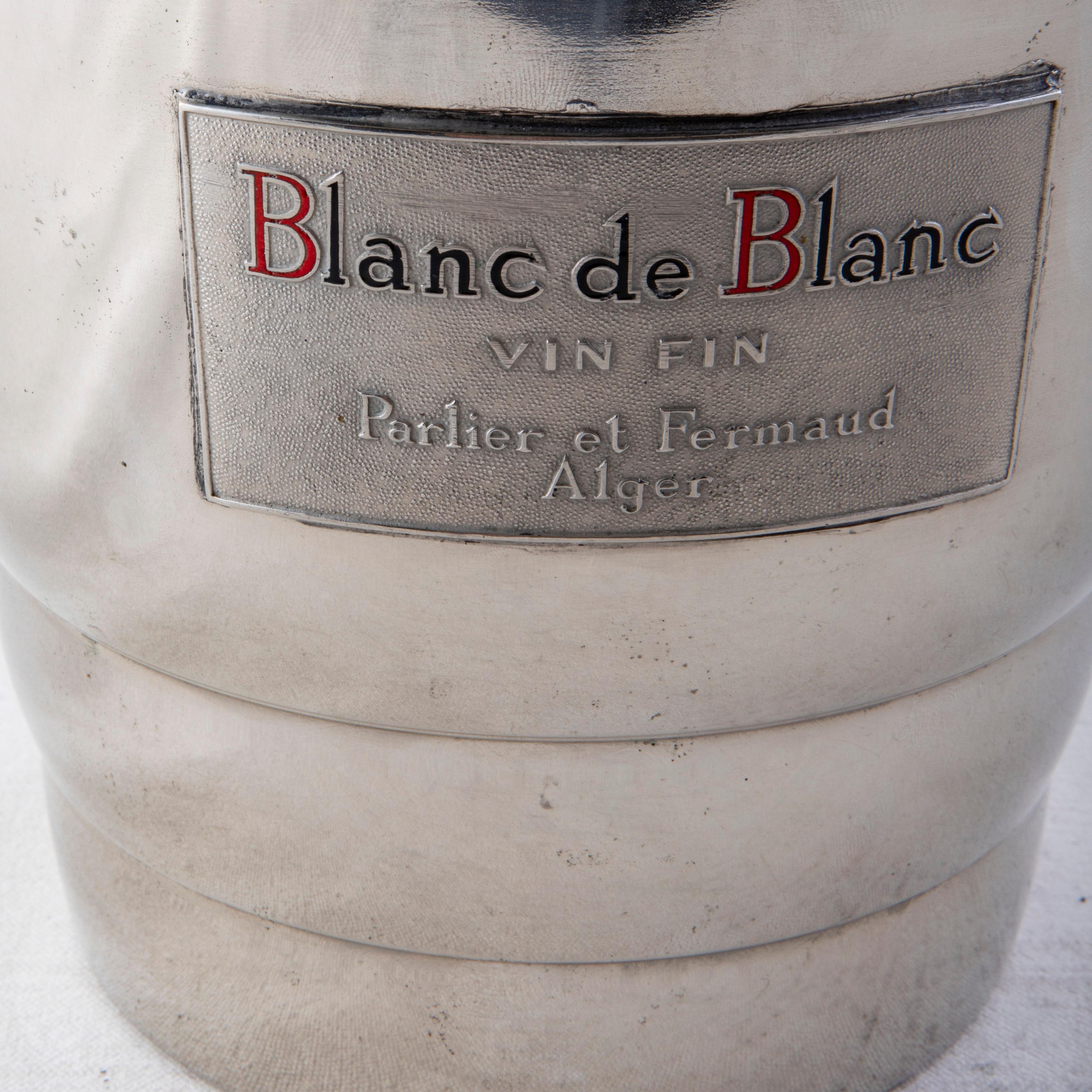 Mid 20th Century French Silver Plate Champagne Bucket, Blanc de Blanc For Sale 7