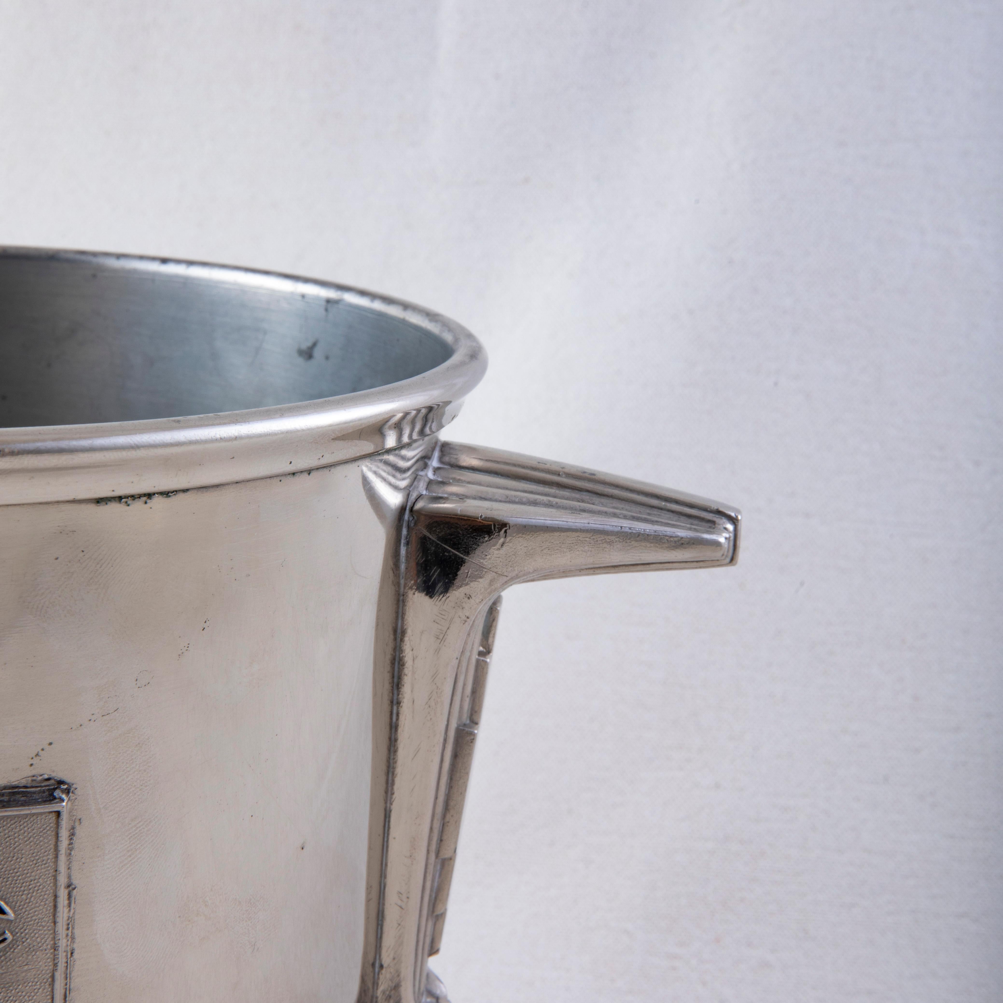 Mid 20th Century French Silver Plate Champagne Bucket, Blanc de Blanc For Sale 8