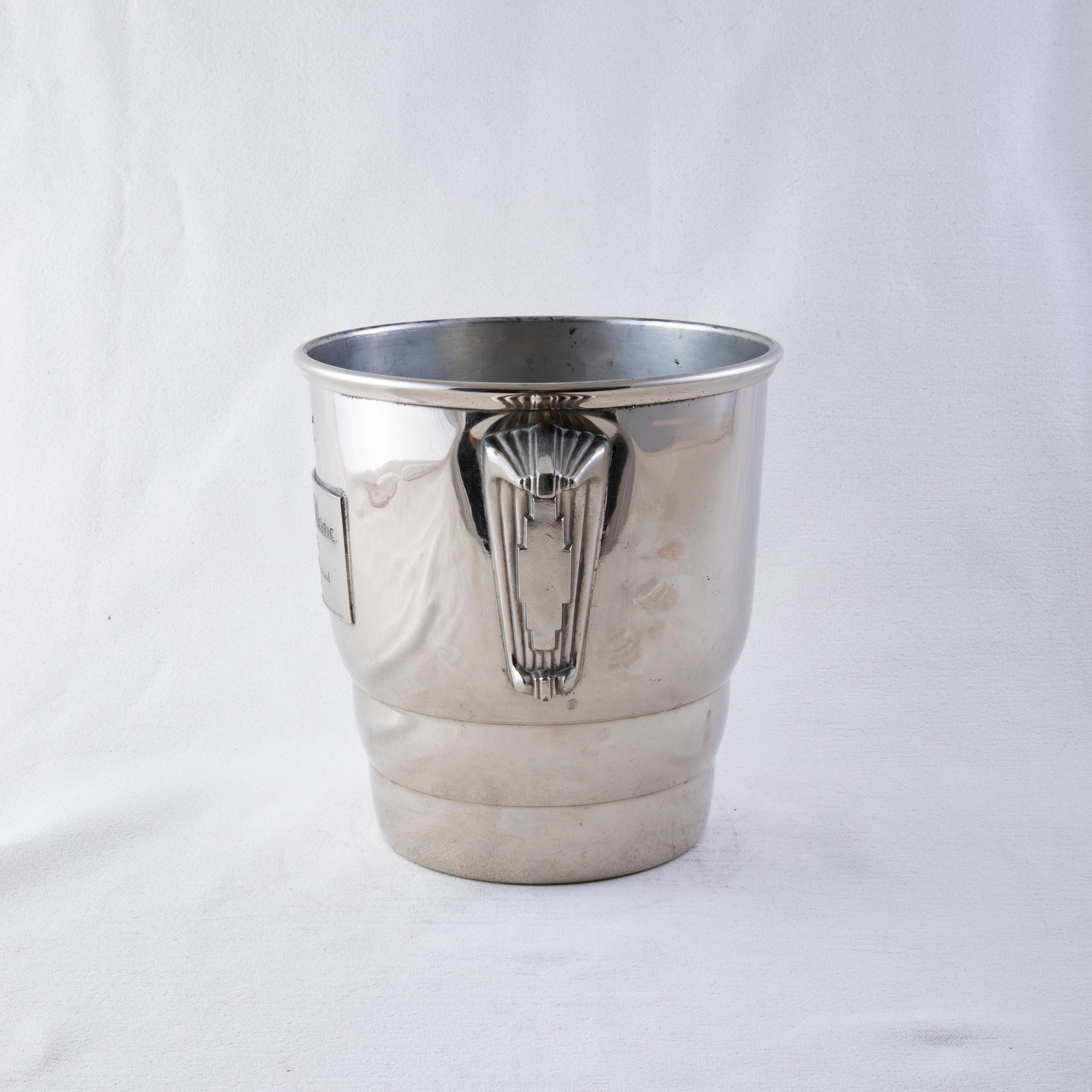 Mid 20th Century French Silver Plate Champagne Bucket, Blanc de Blanc For Sale 1