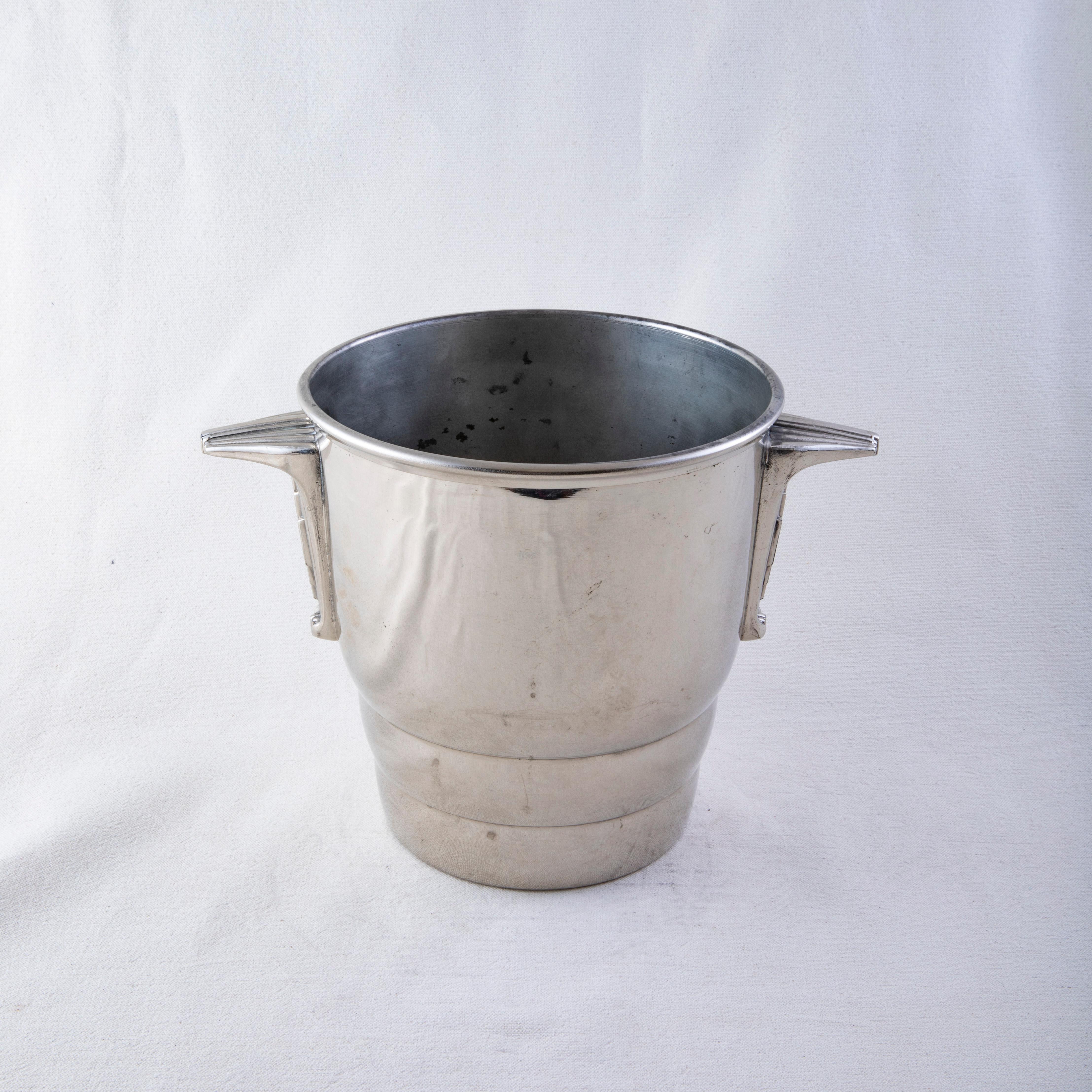 Mid 20th Century French Silver Plate Champagne Bucket, Blanc de Blanc For Sale 3