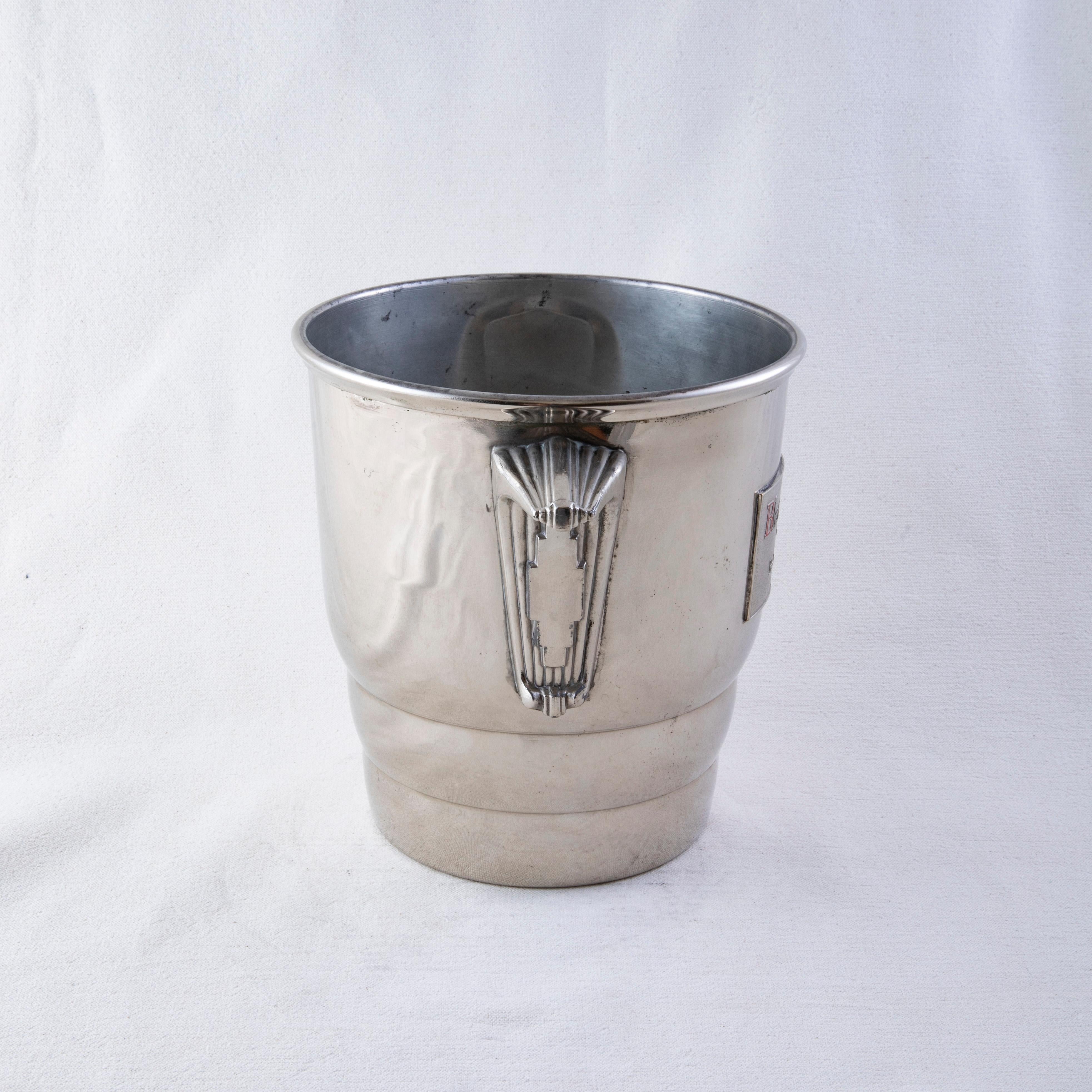 Mid 20th Century French Silver Plate Champagne Bucket, Blanc de Blanc For Sale 4