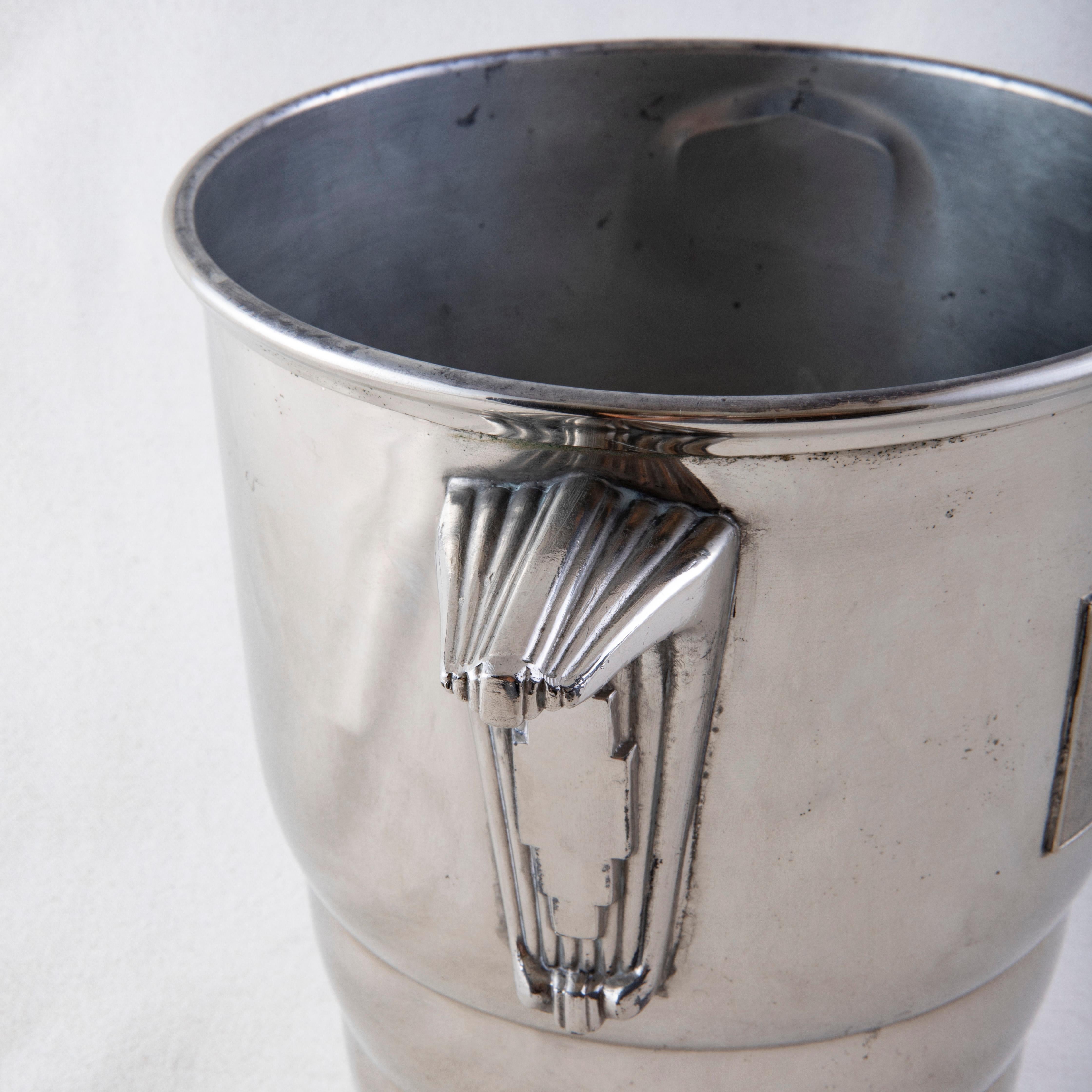Mid 20th Century French Silver Plate Champagne Bucket, Blanc de Blanc For Sale 5