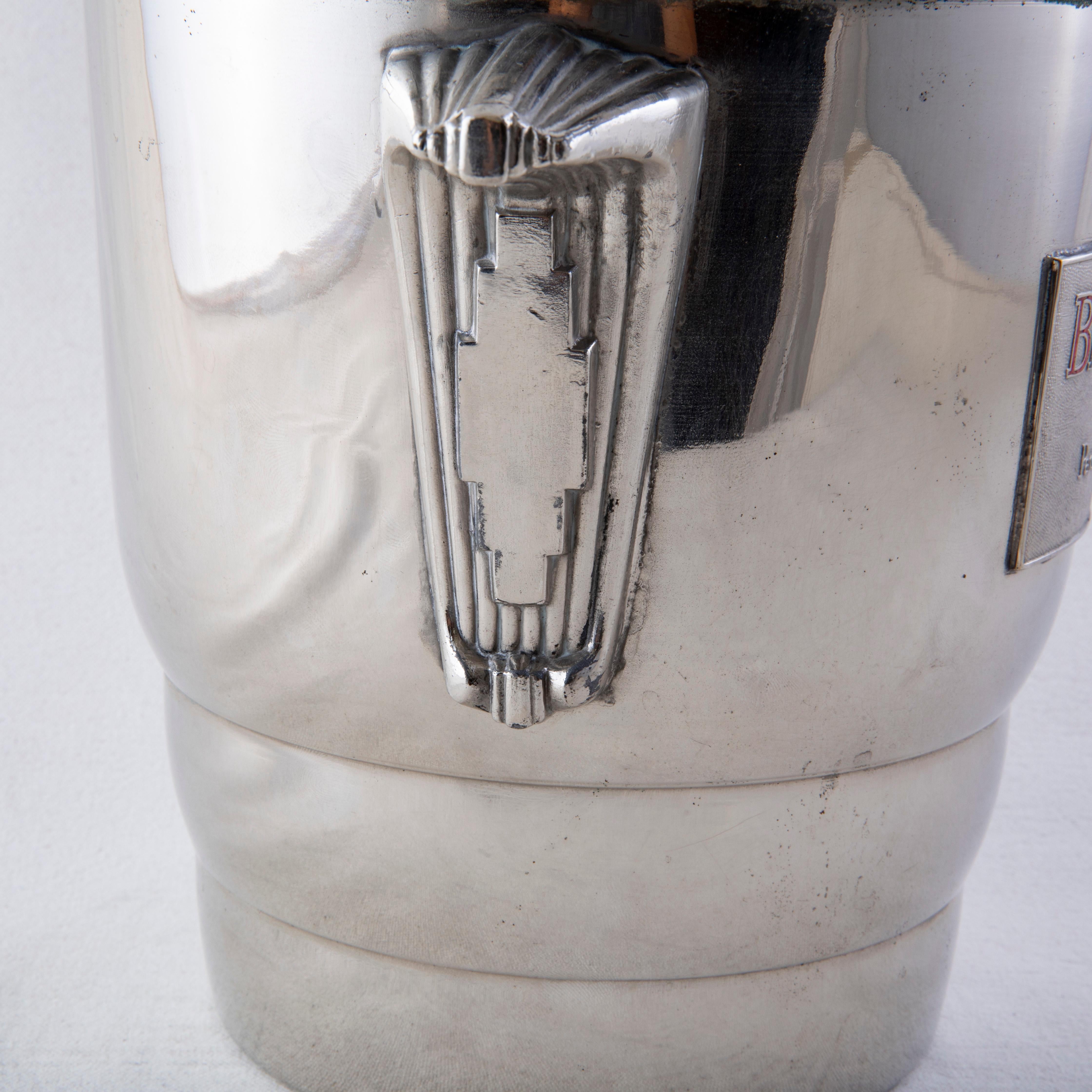 Mid 20th Century French Silver Plate Champagne Bucket, Blanc de Blanc For Sale 6
