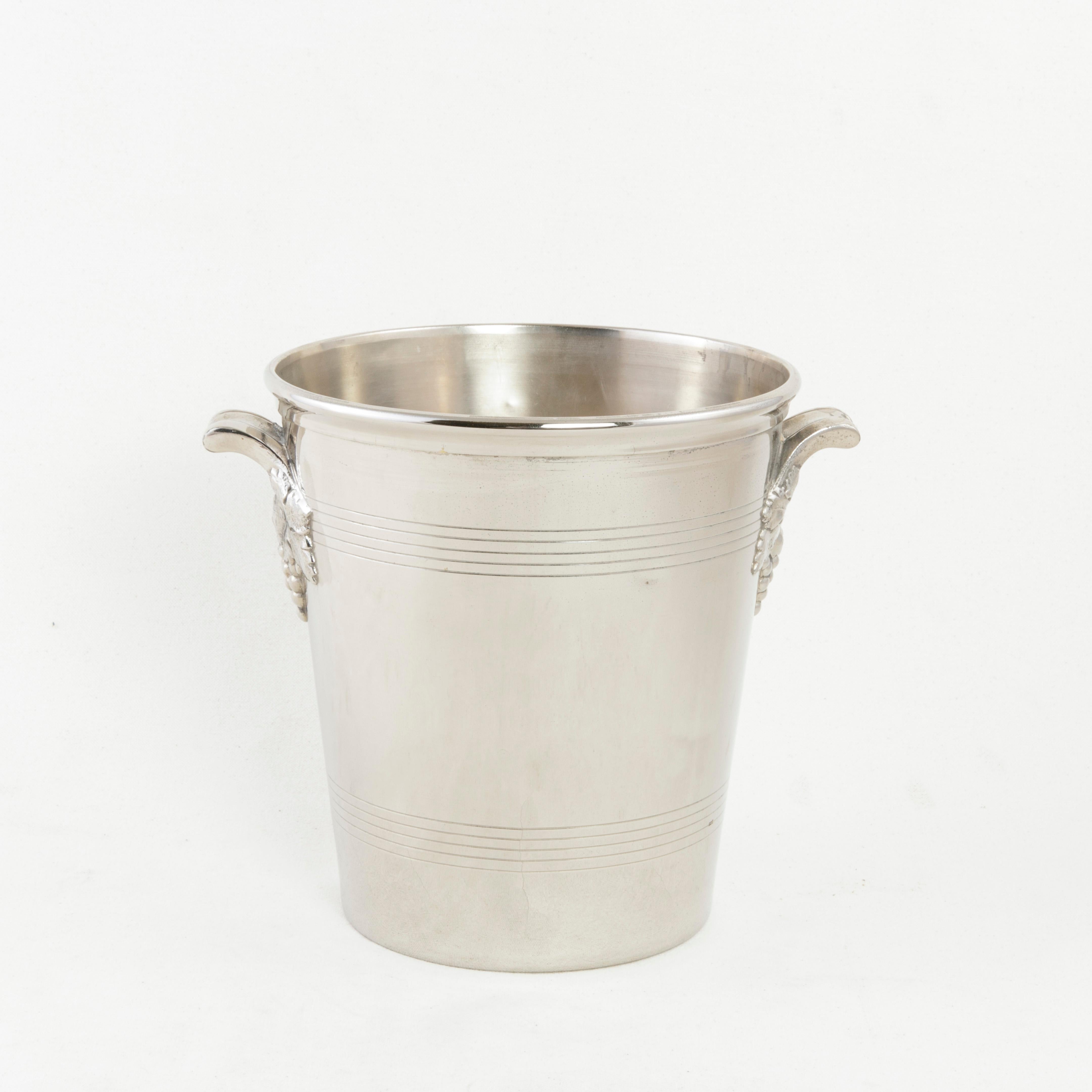 Mid-20th Century French Silver Plate Champagne Bucket, Wine Chiller with Anchor 1