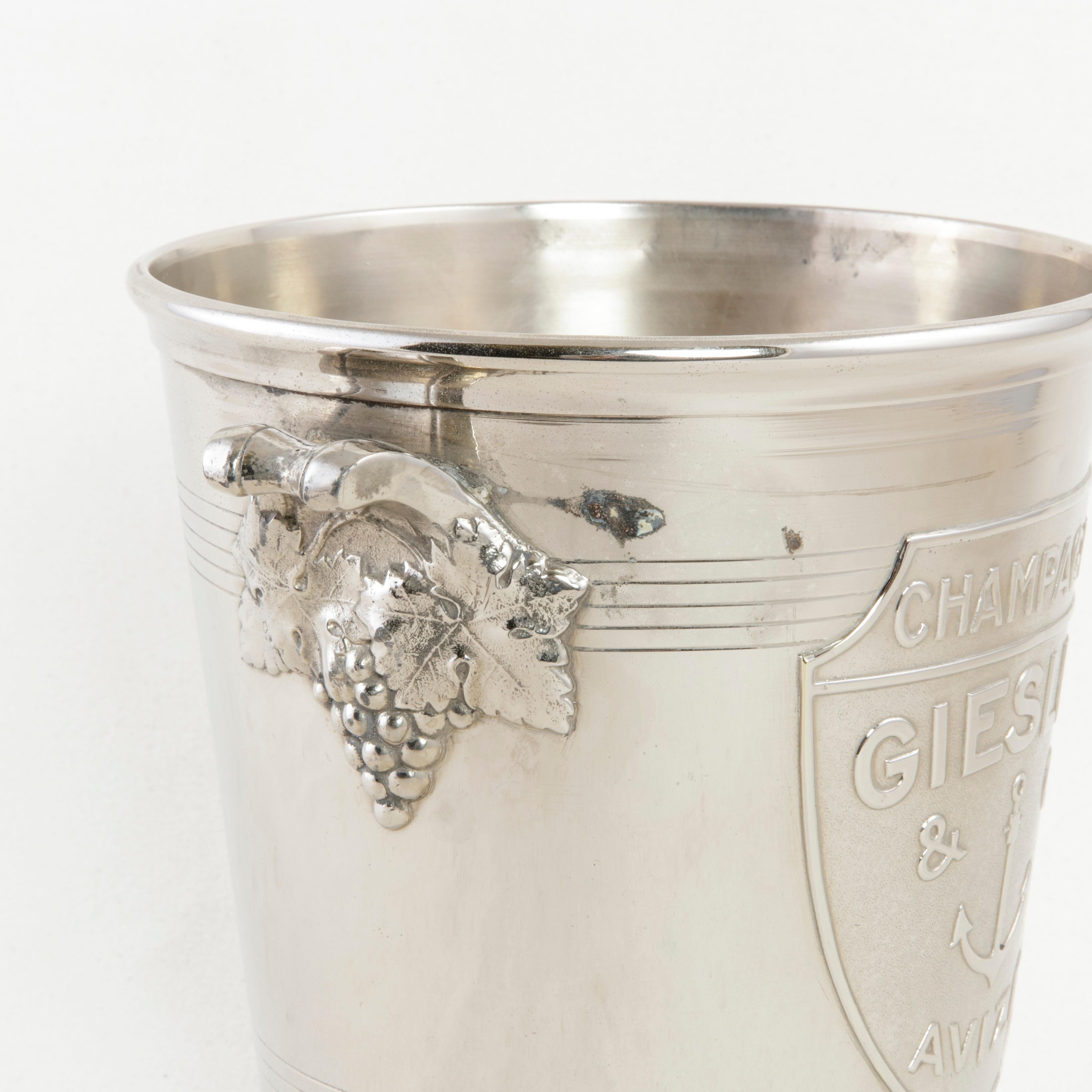 Mid-20th Century French Silver Plate Champagne Bucket, Wine Chiller with Anchor 4