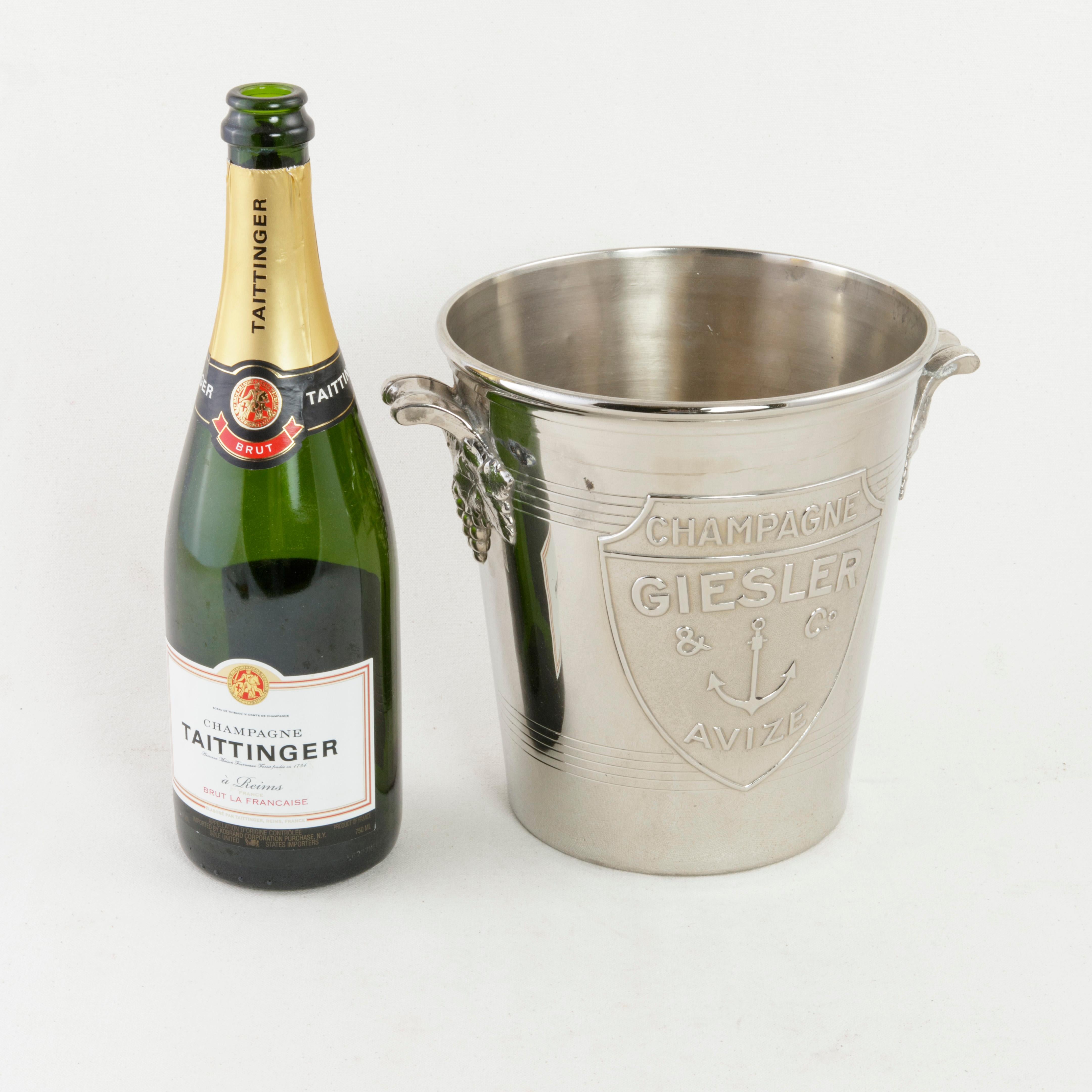 Mid-20th Century French Silver Plate Champagne Bucket, Wine Chiller with Anchor 6