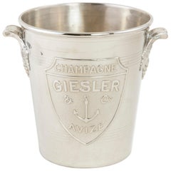 Retro Mid-20th Century French Silver Plate Champagne Bucket, Wine Chiller with Anchor